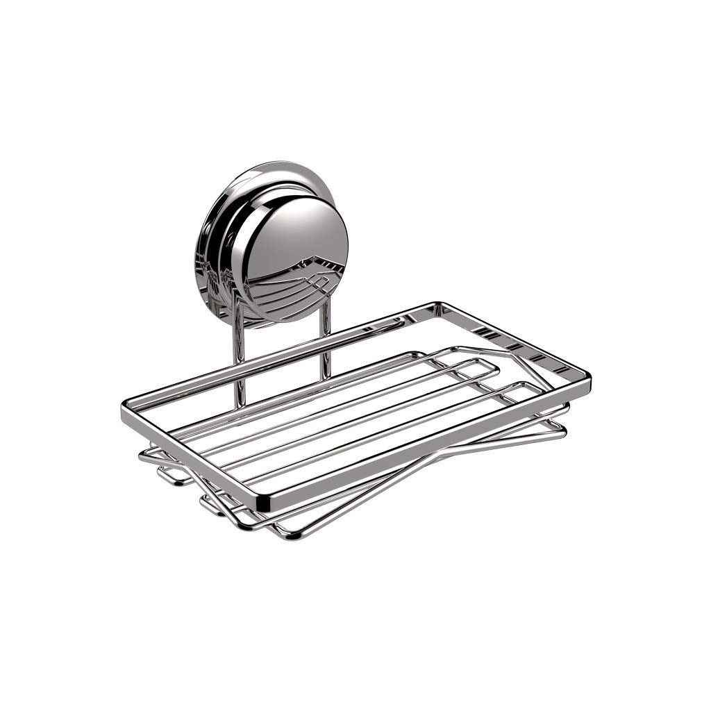 Wall Mounted SMC Shelf Suction Cup Soap Holder - No Drill Bathroom Organizer for Shower, Kitchen & Vanity | Space Saving Soap Dispenser Storage