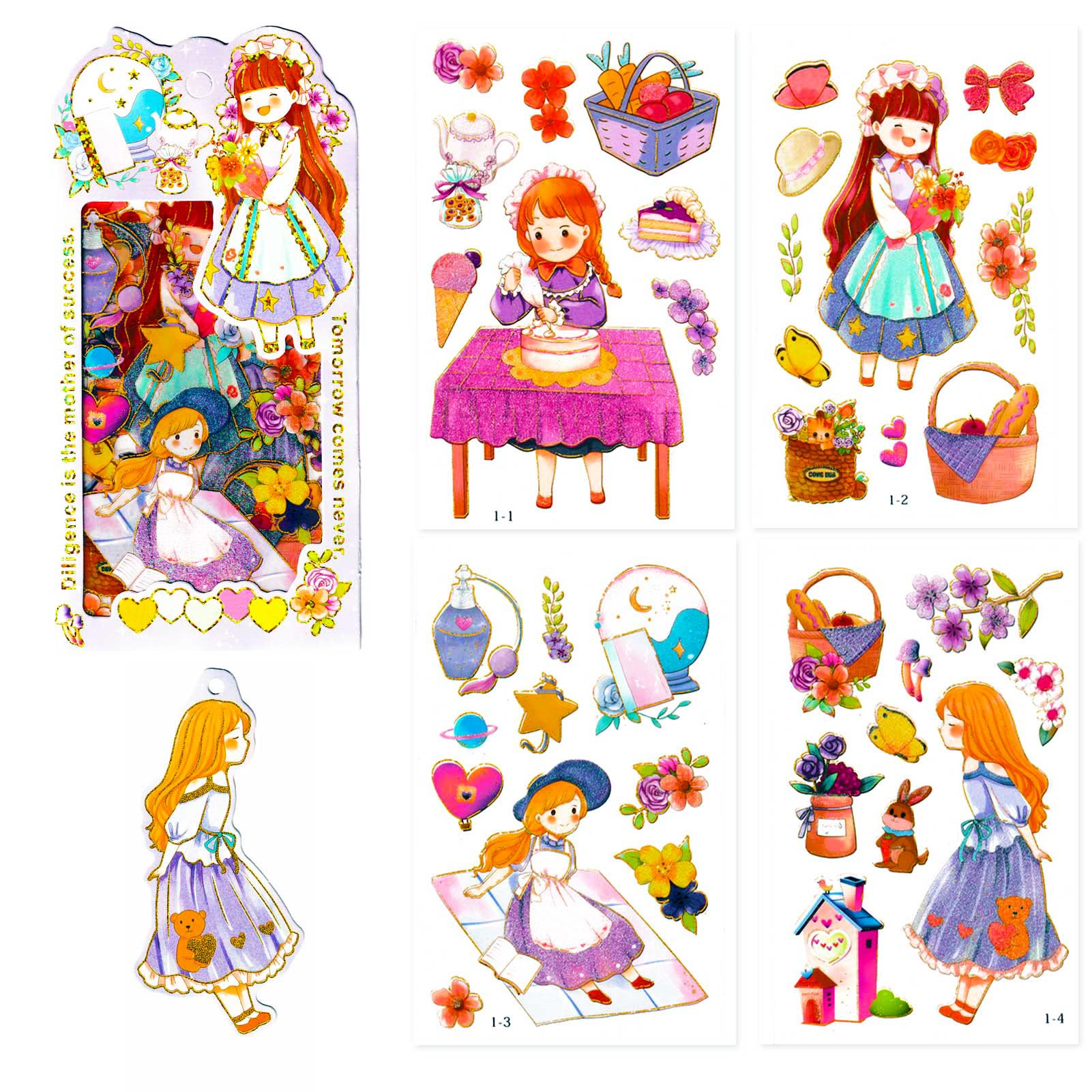 Korean Kawaii Cute Stickers for Journaling, Scrapbooking, Diary & Planner Decoration - DIY Craft Stickers for Albums, Calendars & Notebooks - Perfect for Bullet Journals, School Supplies & Gift Wrapping