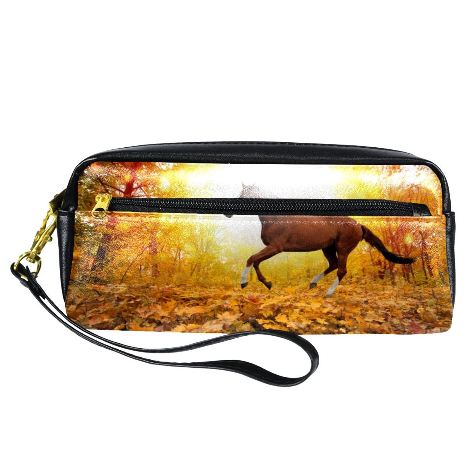 Portable Pencil Case & Pen Pouch - School Stationery Organizer with Sunshine Running Horse Design - Perfect for Students, Office & Travel Organization