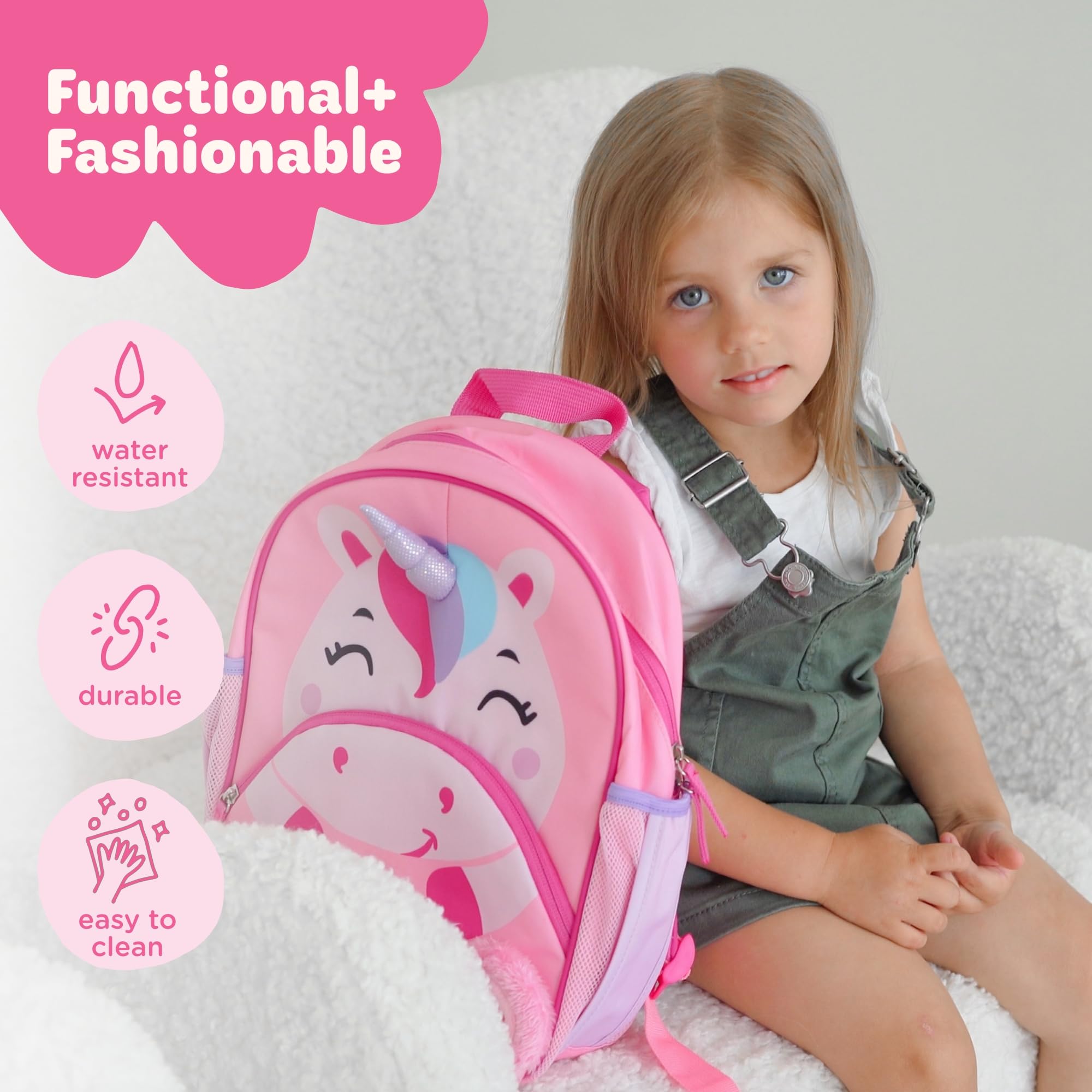 **Move2Play Unicorn Toddler Backpack for Boys & Girls Ages 2-5 | Small Preschool & Kindergarten Book Bag | Cute School Backpack for Kids | Perfect for Daycare, Travel & Outdoor Adventures**