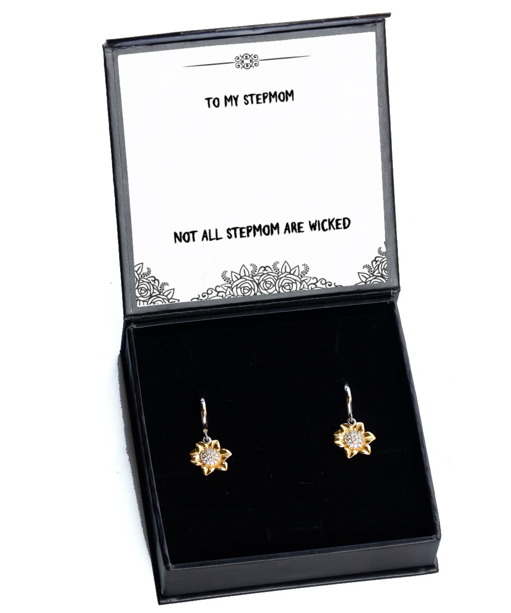 Best Stepmom Gifts - Elegant Sunflower Earrings for Stepmother from Son or Daughter | Thoughtful Present for Birthday, Mother's Day & Appreciation