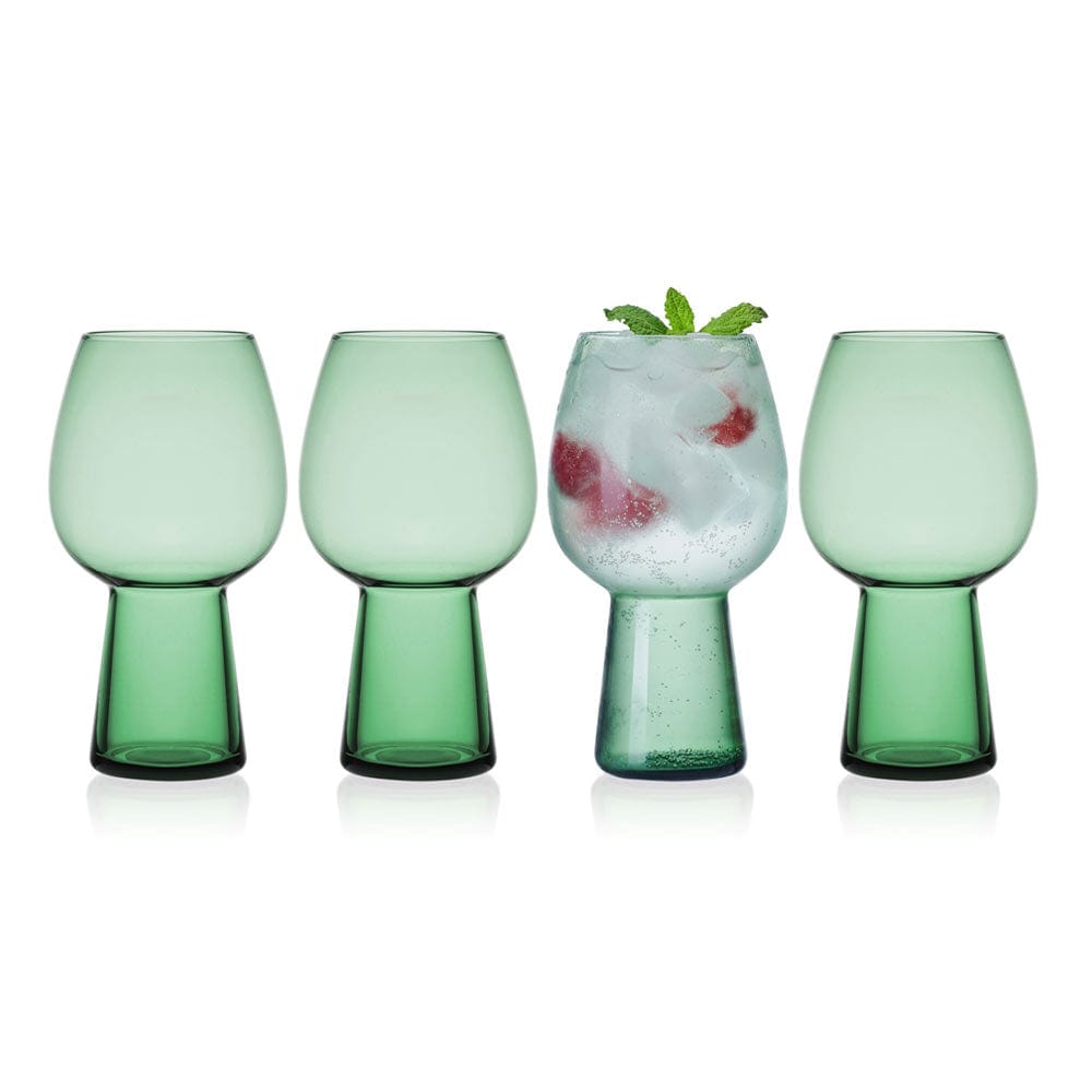 Phoebe Sage Set of 4 Elegant Goblet Beverage Glasses for Wine, Cocktails & Juice - Perfect for Dinner Parties, Weddings & Home Decor