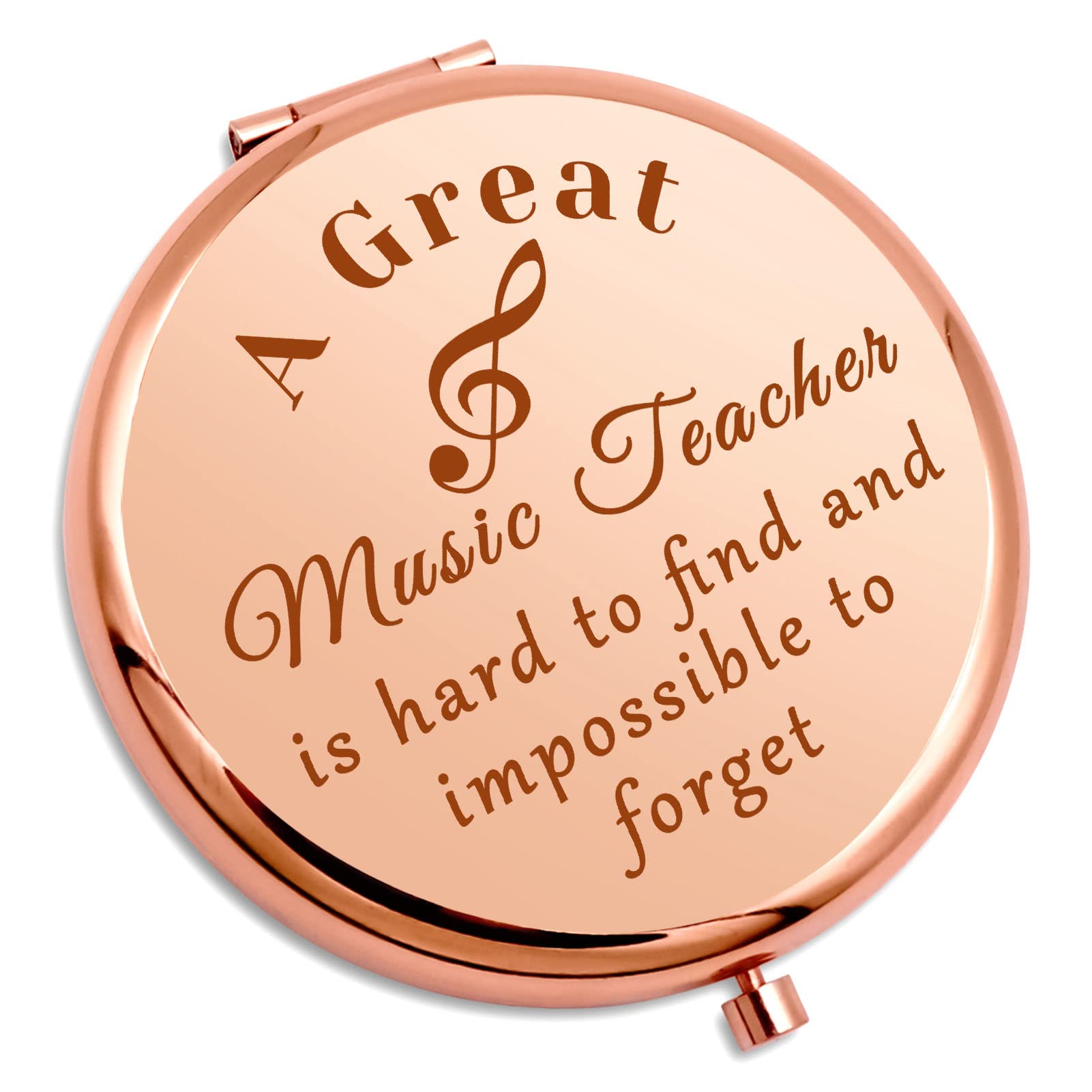 **Treble Clef Makeup Mirror - Elegant Music Teacher Gift for Women, Piano Teacher Appreciation, Musicians Retirement Gift, Teachers Day & End of Year Present - Perfect for Dressing Tables, Music Studios & Gift Giving**