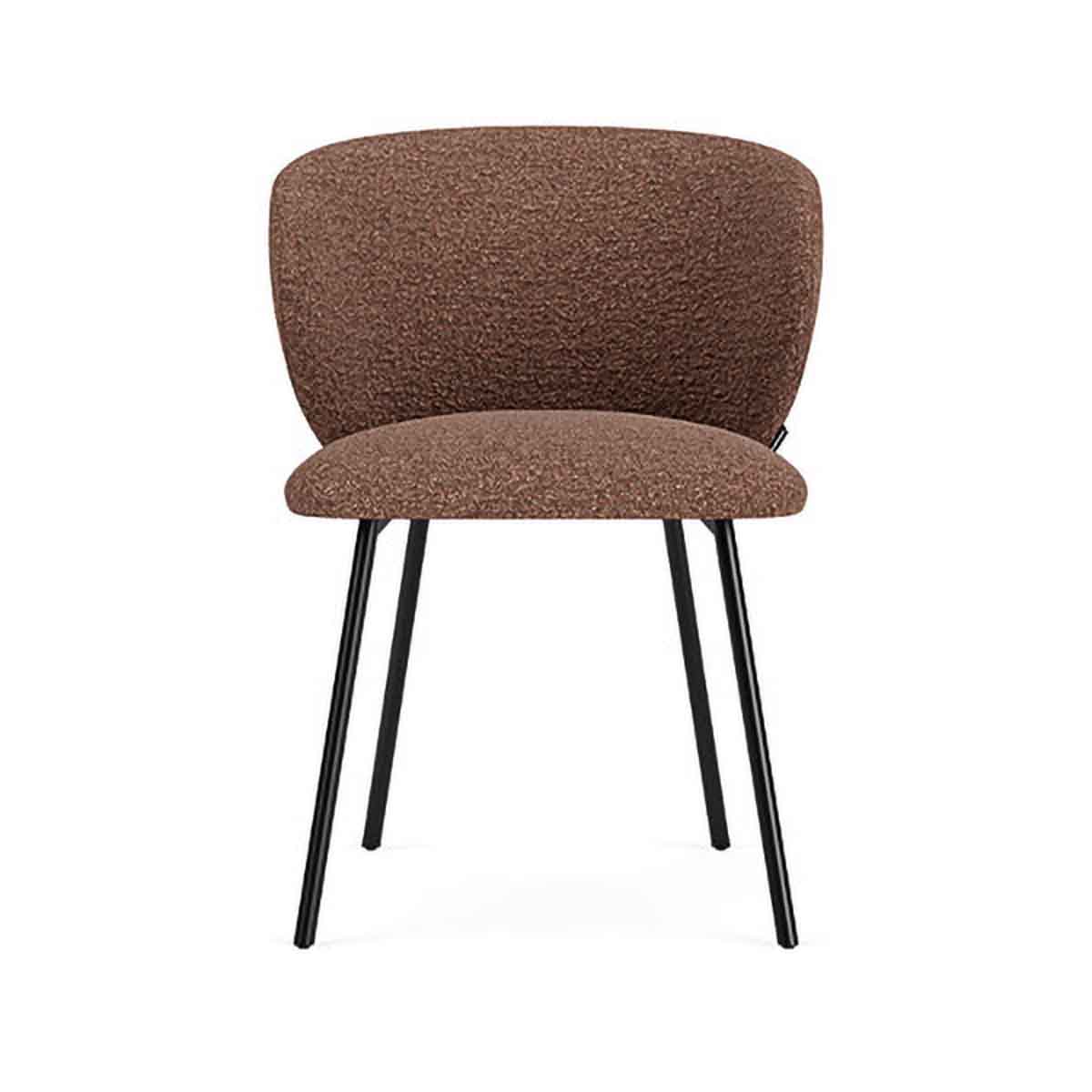 Ellie Boucle Dining Chair - Modern Upholstered Accent Chair for Kitchen, Dining Room, or Office - Soft Textured Fabric & Sturdy Wooden Legs - Perfect for Home Decor & Entertaining