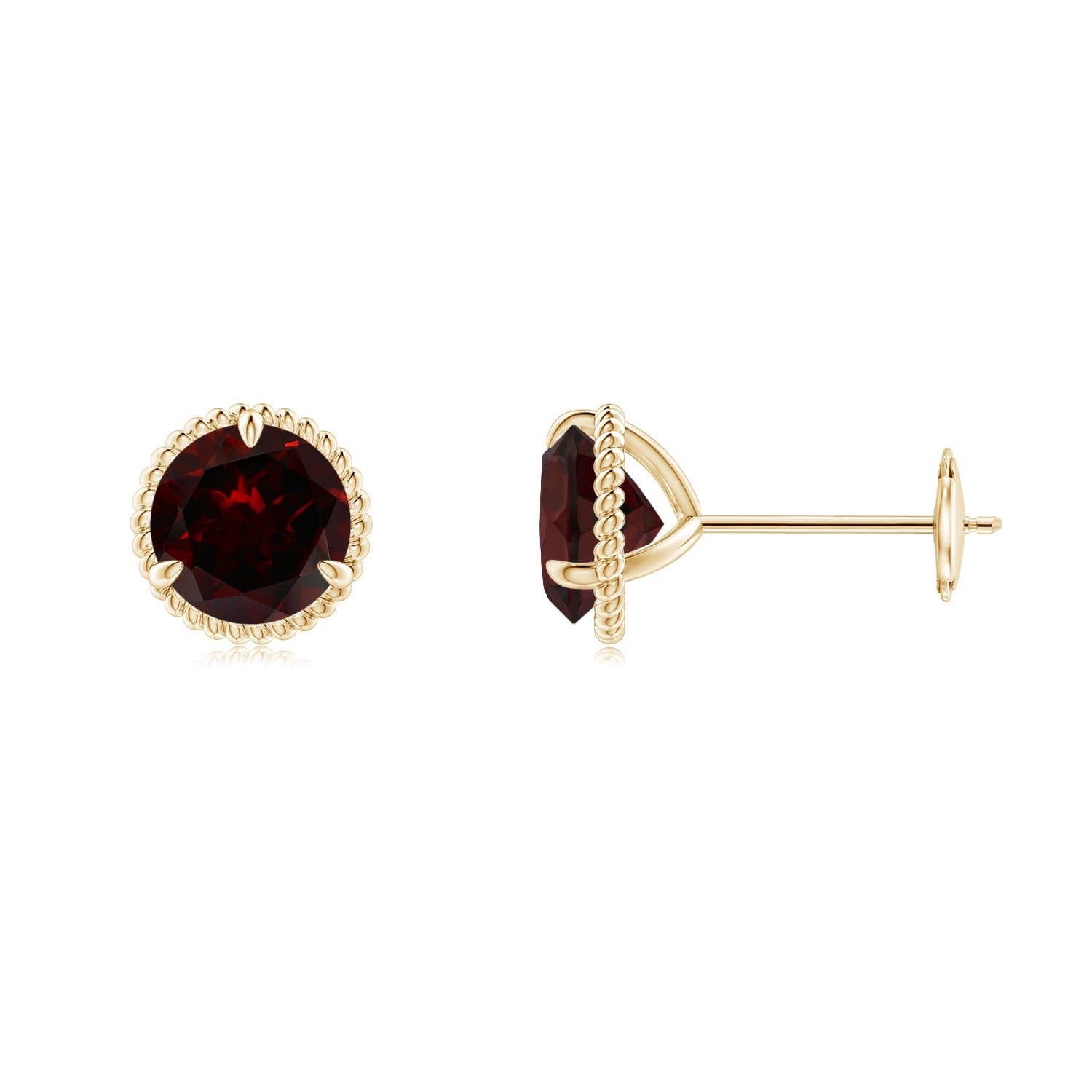 Natural Garnet Stud Earrings for Women - Sterling Silver & 14K Gold Solitaire January Birthstone Jewelry | Perfect for Birthday, Engagement, Anniversary & Wedding Gifts | Elegant Everyday Wear & Special Occasion Jewelry