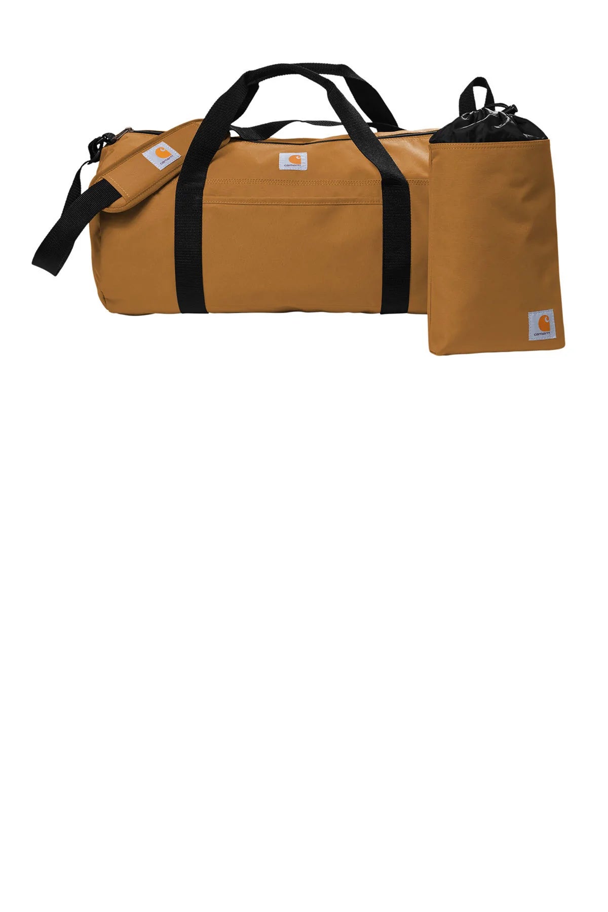 Carhartt 40L Canvas Packable Custom Duffel Bag - Heavy Duty Travel Duffel for Work & Gym - Water-Resistant Brown Duffle Bag for Men & Women - Perfect for Camping, Sports & Business Trips