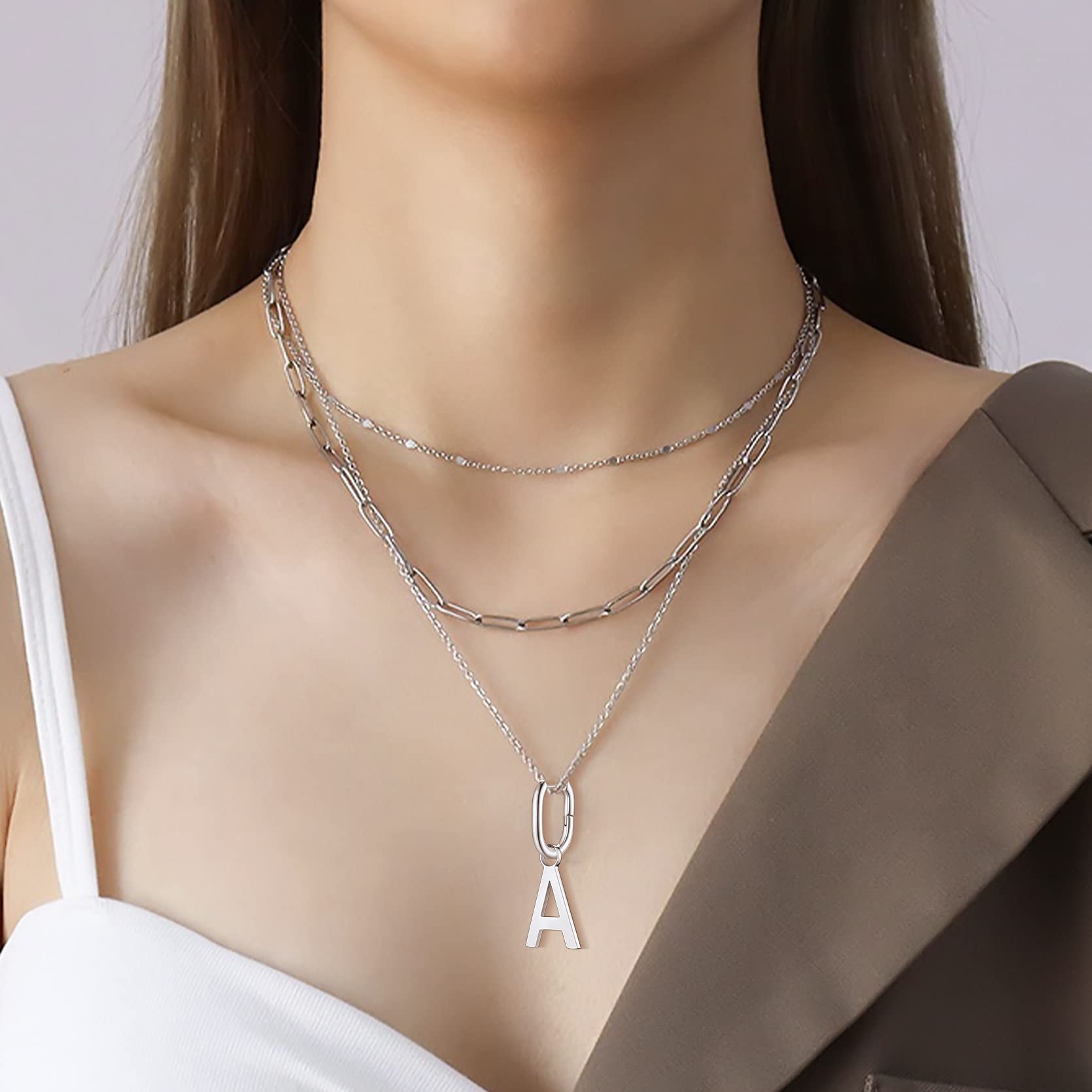 GoldChic Women's Stainless Steel Initial Letter Hoop Drop Earrings - U-Shaped Alphabet Statement Jewelry for Everyday Wear & Gift Giving