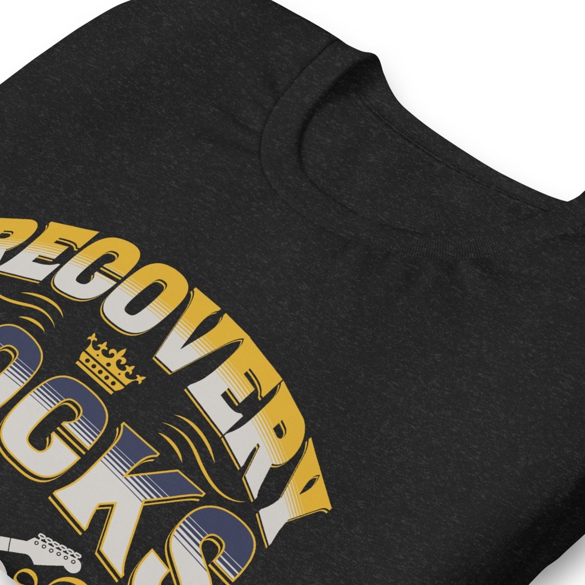 Recovery Rocks T-Shirt | Motivational Guitar Design for Music Lovers & Addiction Recovery - Perfect for Concerts, Support Groups & Everyday Wear
