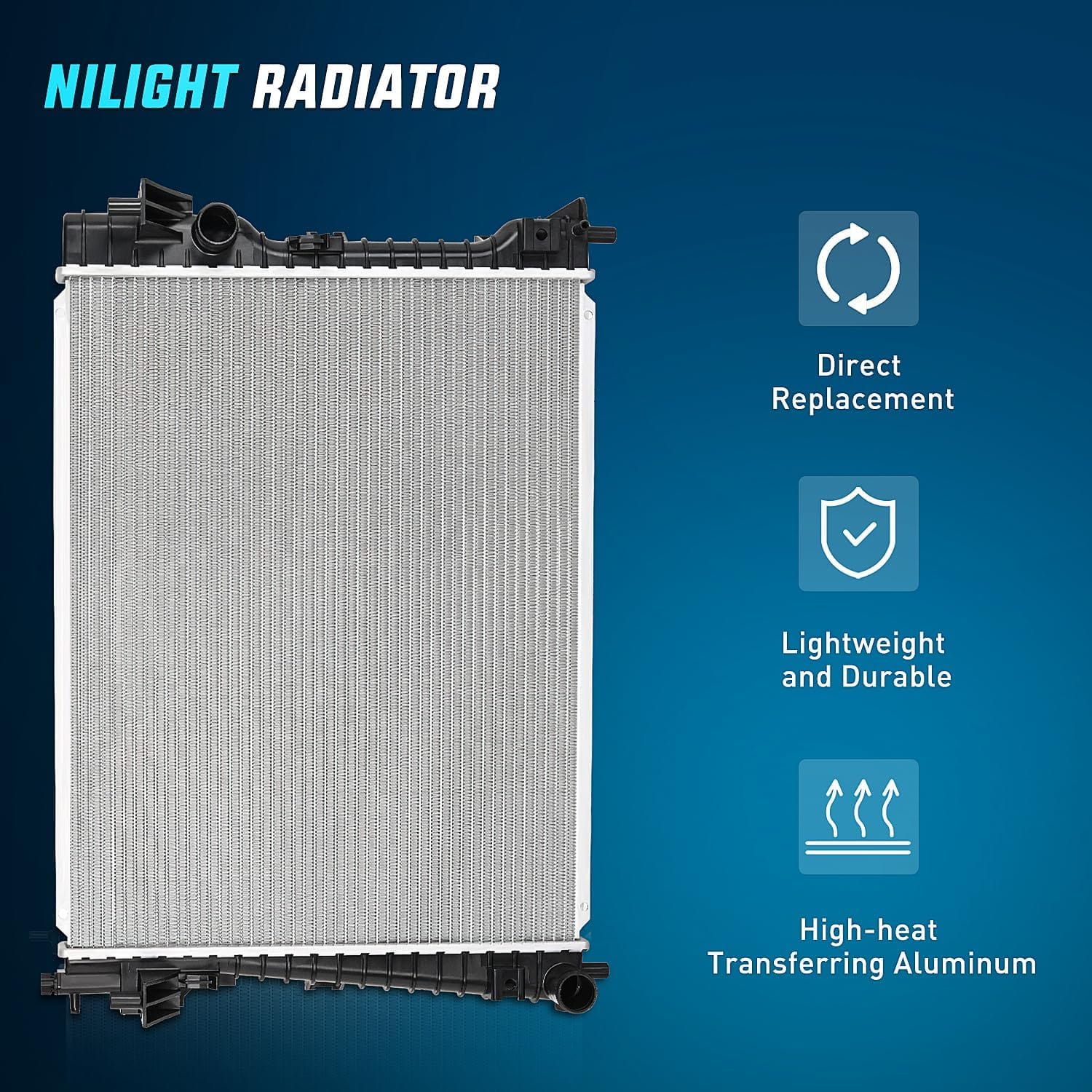 High Performance Radiator for 2005-2014 Ford Mustang 3.7L 4.0L 4.6L 5.0L V6 V8 RWD - Cooling System Replacement Part for Racing & Daily Driving