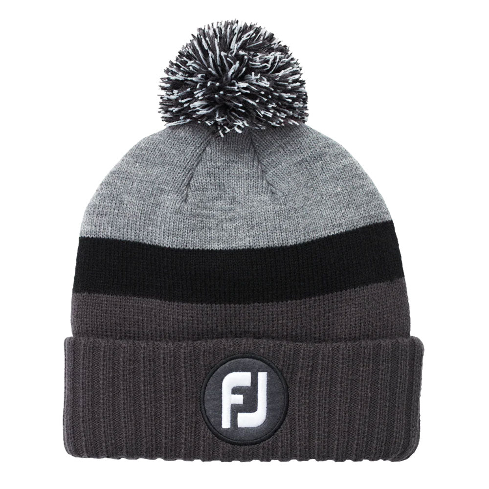FootJoy Winter Knit Pom Pom Unisex Golf Beanie - Warm & Stylish Cold Weather Hat for Men & Women - Perfect for Golfing, Skiing, and Outdoor Winter Activities