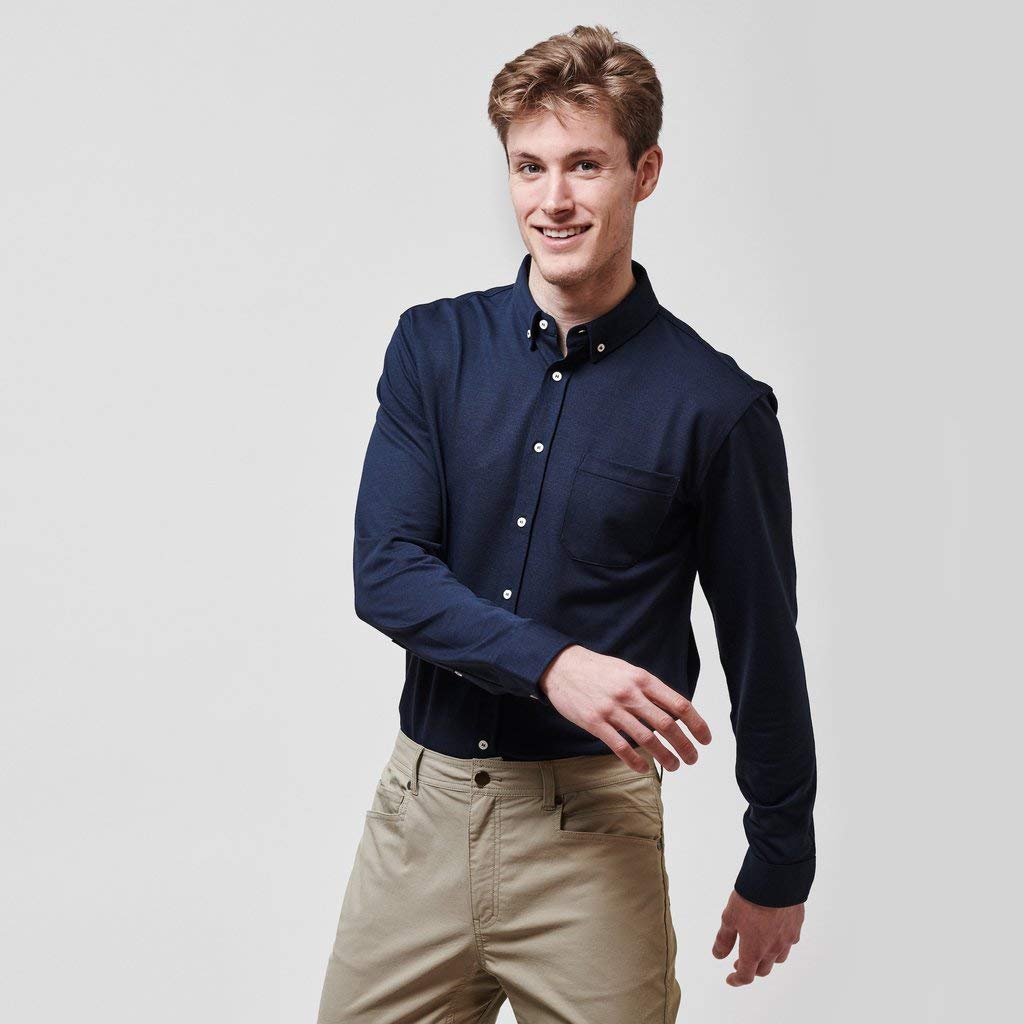 Western Rise Limitless Merino Wool Men's Performance Button-Down Shirt - Breathable, Odor-Resistant Travel & Business Casual Shirt for Outdoor Adventures & Office Wear