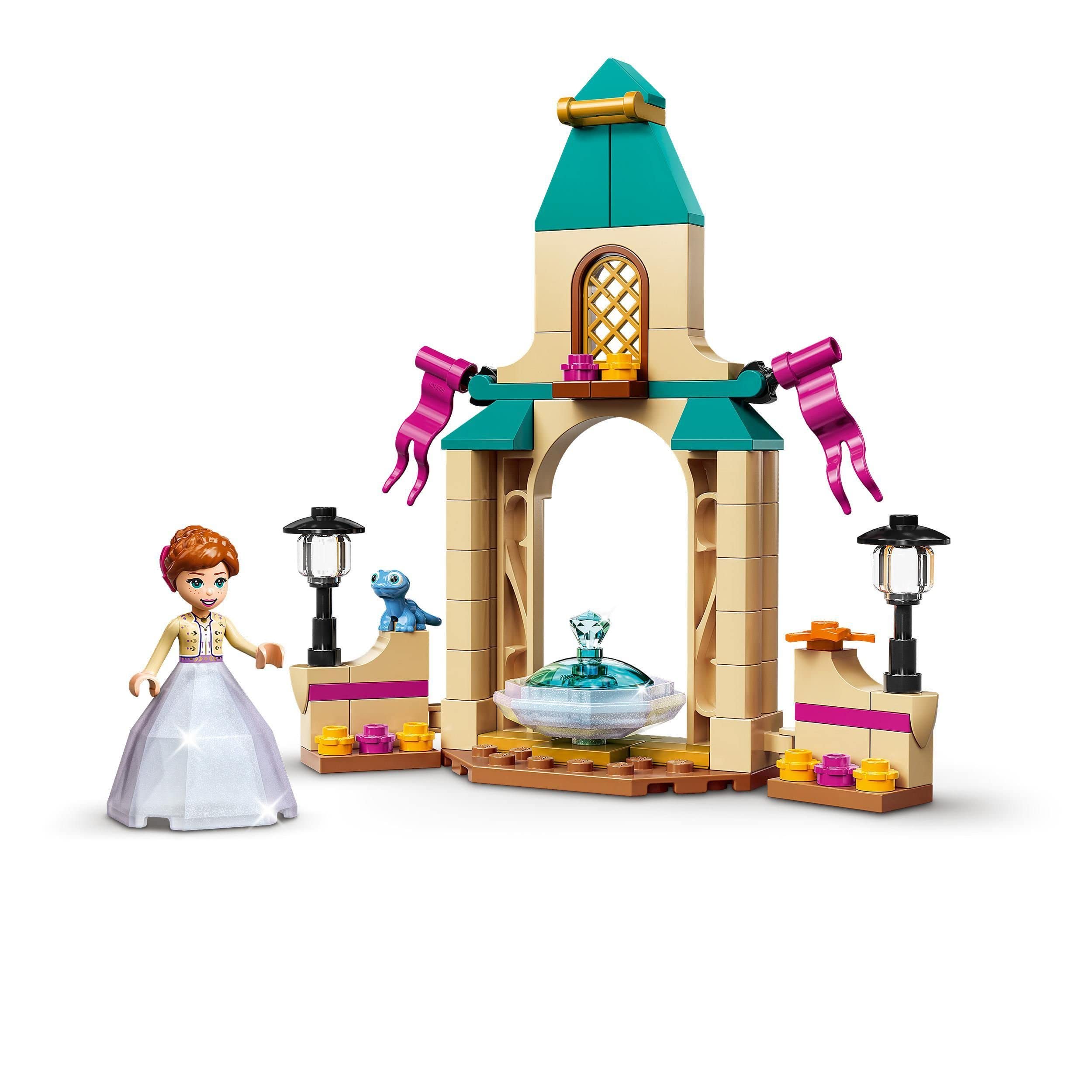 LEGO 43198 Disney Anna's Castle Courtyard Building Toy for Kids with Mini Snow Queen 2 Doll & Diamond Dress - Perfect for Disney Fans, Birthday Gifts & Creative Playtime