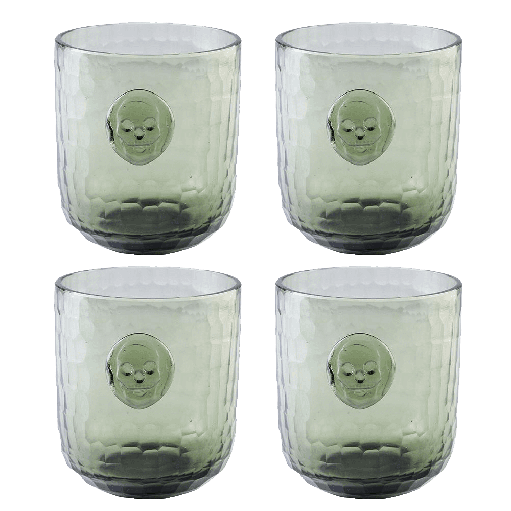 PRE ORDER Skull Stamp DOF Glass - Gray | Unique Glass Art for Home Decor, Gifts & Collectibles