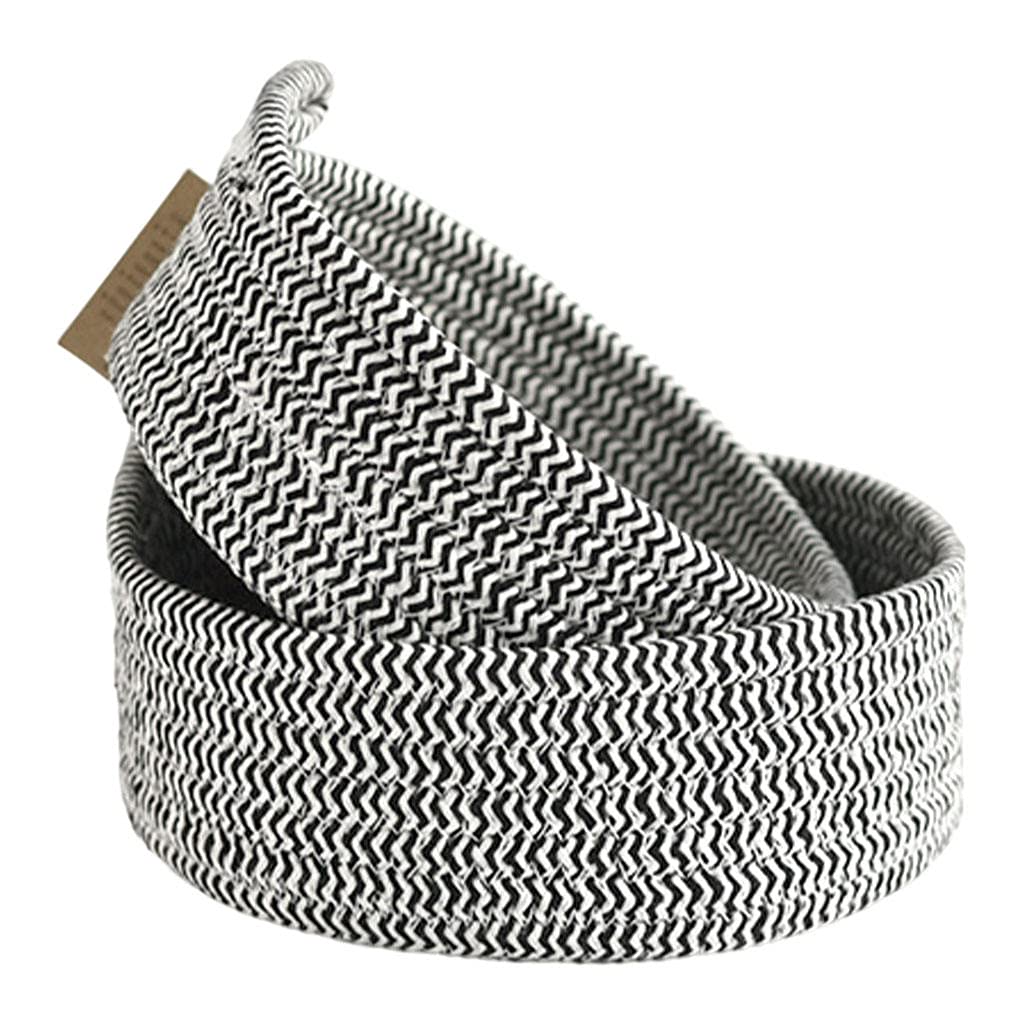 MagiDeal 2-Piece Round Woven Storage Baskets Set - Small Rope Bins for Montessori, Kitchen Organizing, Closet Storage & Home Decor - Natural Color Mixing - Perfect for Nursery, Bathroom & Office Organization