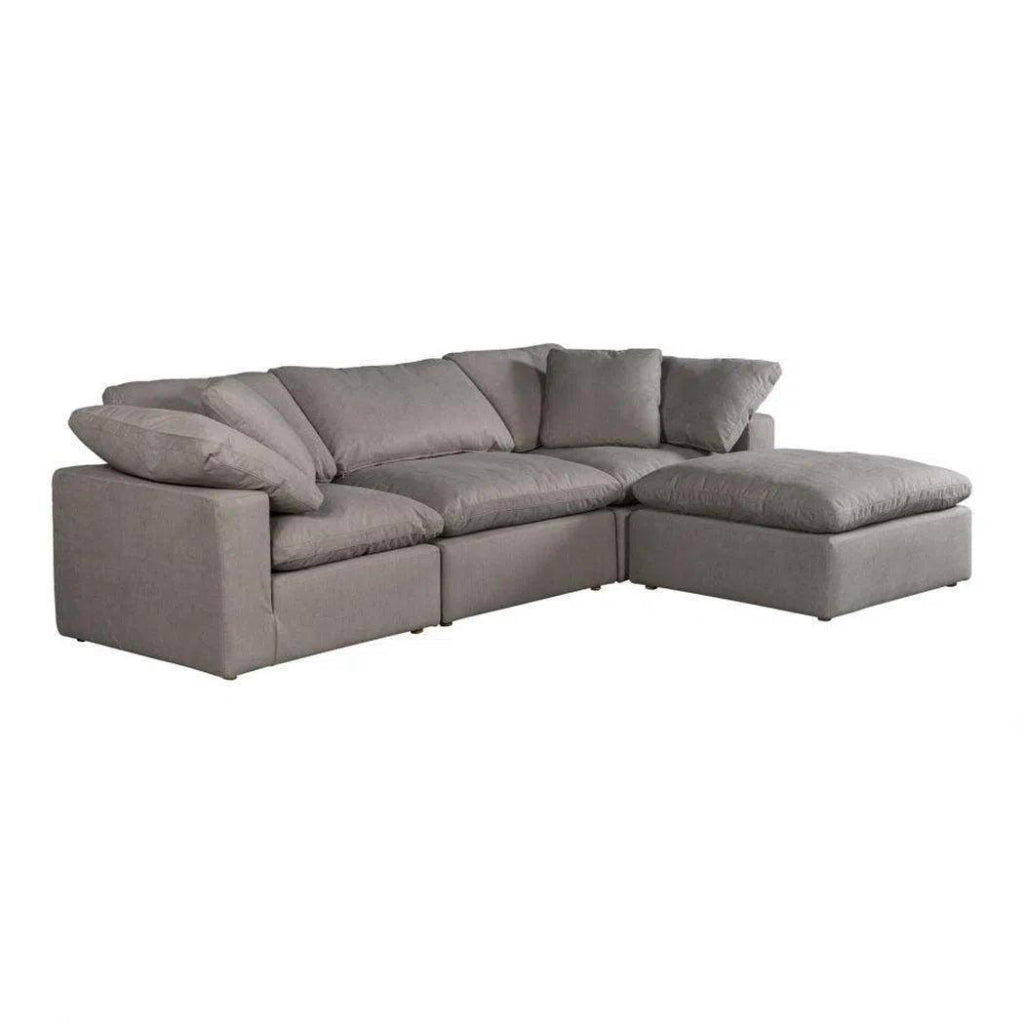 4-Piece Stain-Resistant Terra Grey Modular Lounge Set - Waterproof & Durable Outdoor Furniture for Patio, Garden, or Poolside Relaxation