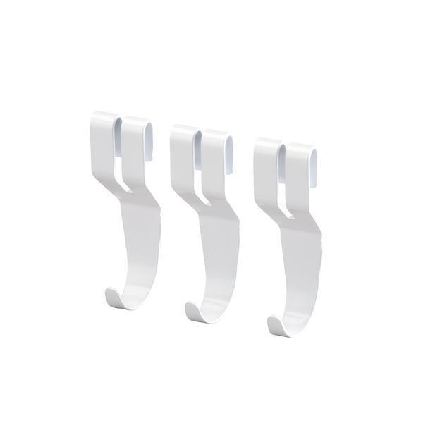 Elfa Shelf Hooks 3 Pack - White Metal Hooks for Closet Organizer, Shelving & Storage - Perfect for Bedroom, Kitchen & Garage Organization
