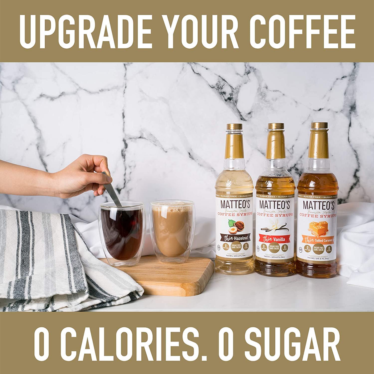 Sugar-Free Pumpkin Caramel Coffee Syrup - Keto Friendly 0 Calorie Flavoring for Lattes & Desserts