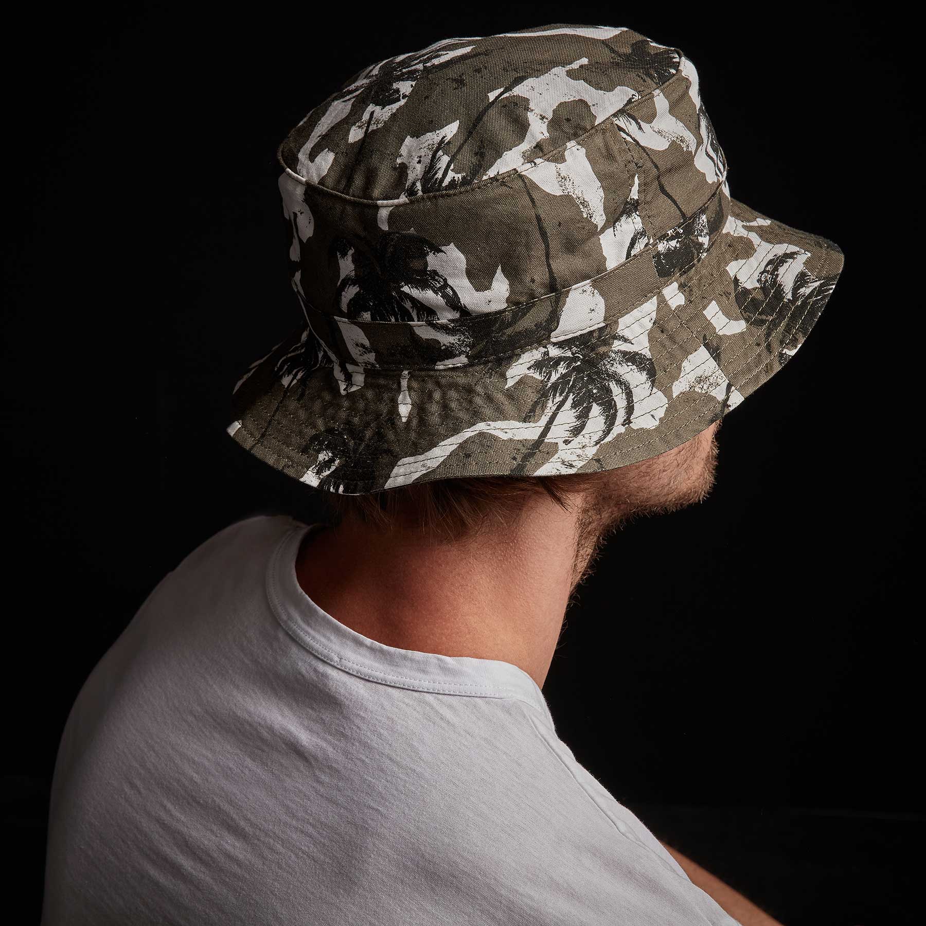 Camo Palm Print Bucket Hat for Men & Women - Trendy Jungle Style Sun Hat for Outdoor Adventures, Hiking & Beach Vacations