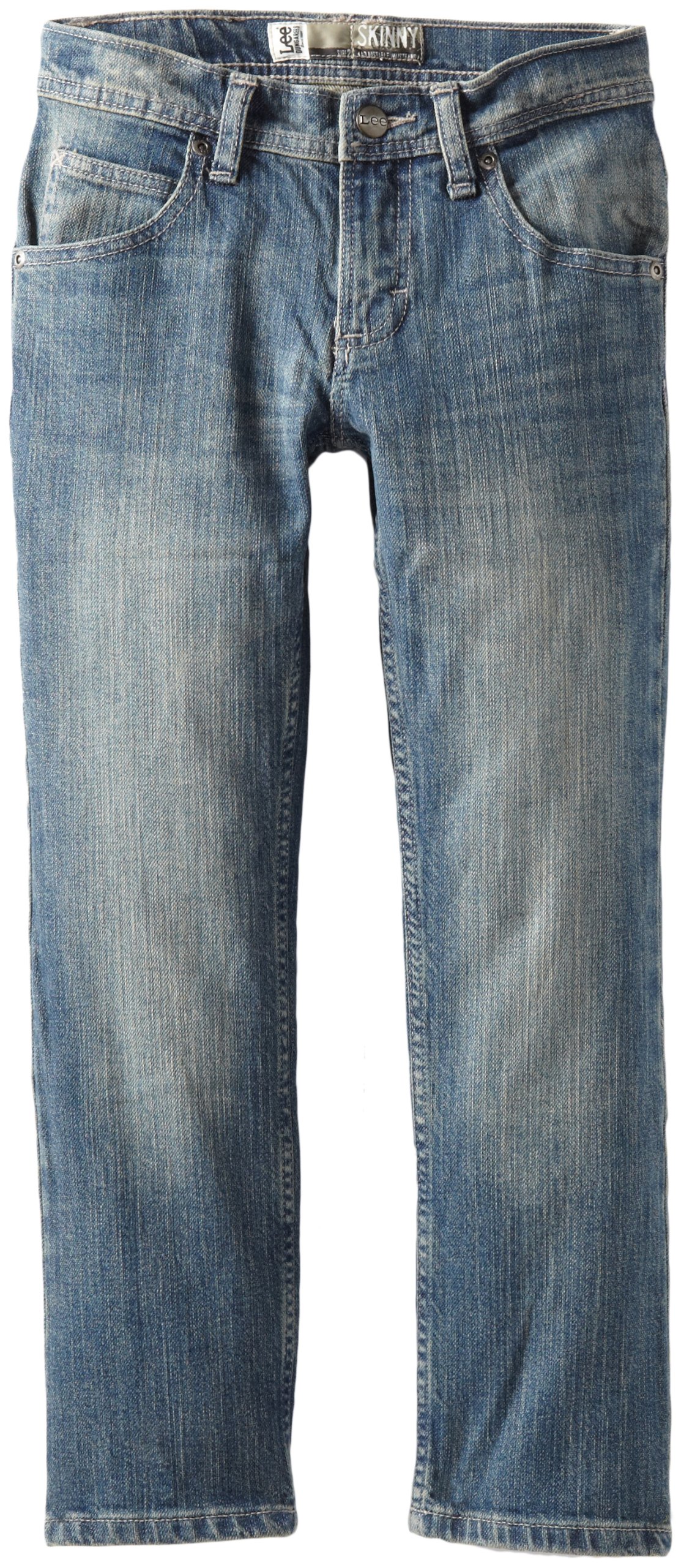 Lee Big Boys' Skinny Straight Leg Dungaree Jeans - Durable Denim Pants for School, Play & Everyday Wear | Comfortable Fit for Active Kids