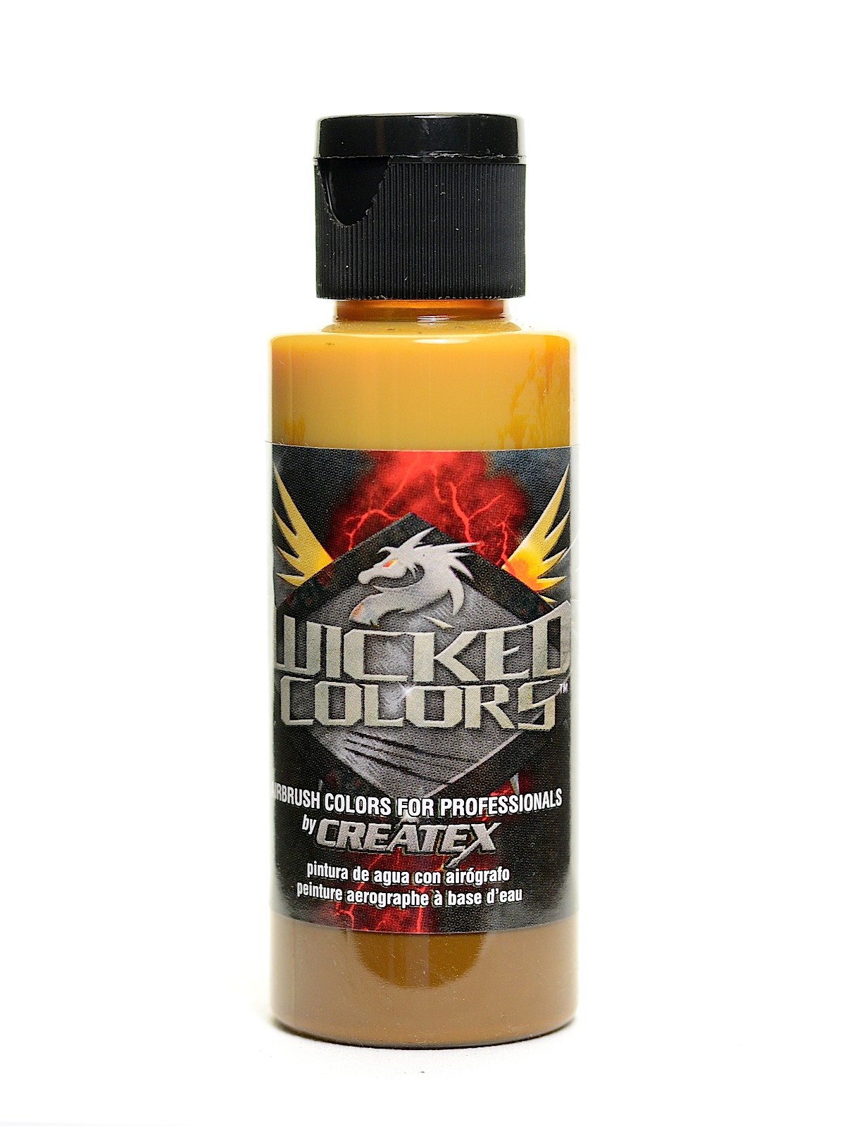 Createx Wicked Colors Detail Yellow Ochre Acrylic Paint - 2 oz (Pack of 3) for Miniature Painting, Model Kits & Airbrush Art Projects