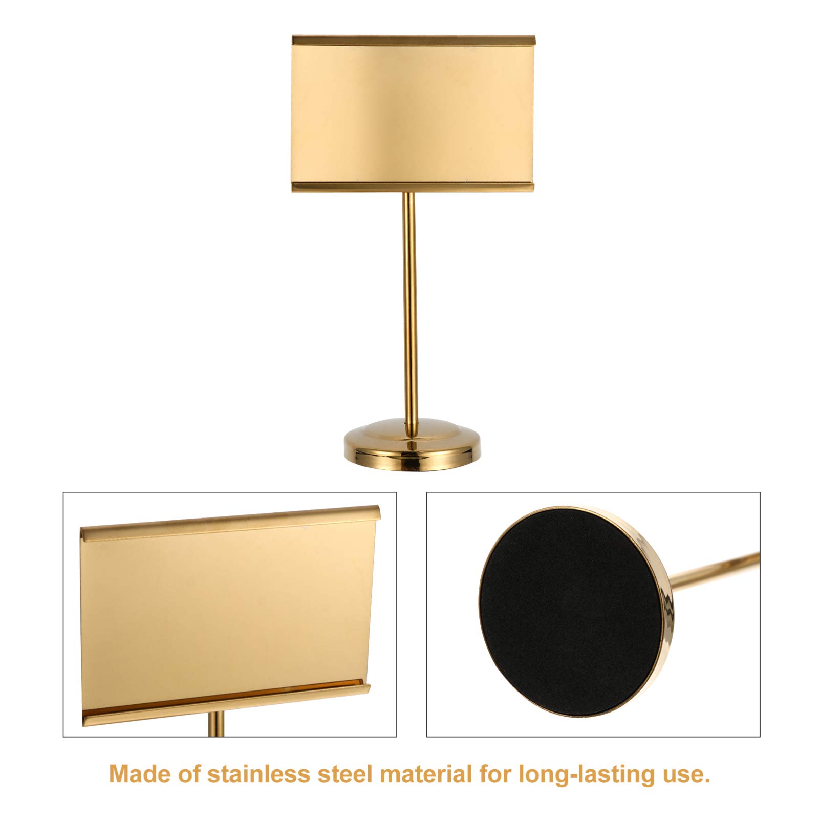 Premium Stainless Steel Business Card Holder & Table Number Stand - Durable Menu Holder for Restaurants, Buffets, Weddings & Events - Perfect for Displaying Menus, Photos, Table Numbers & Cards