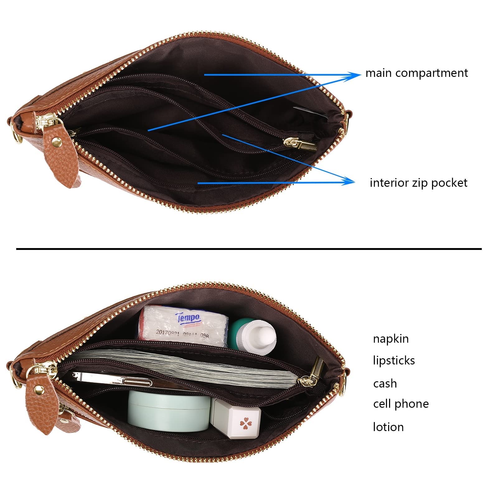 YALUXE Genuine Leather Crossbody Bags for Women - Perfect for Work & Travel