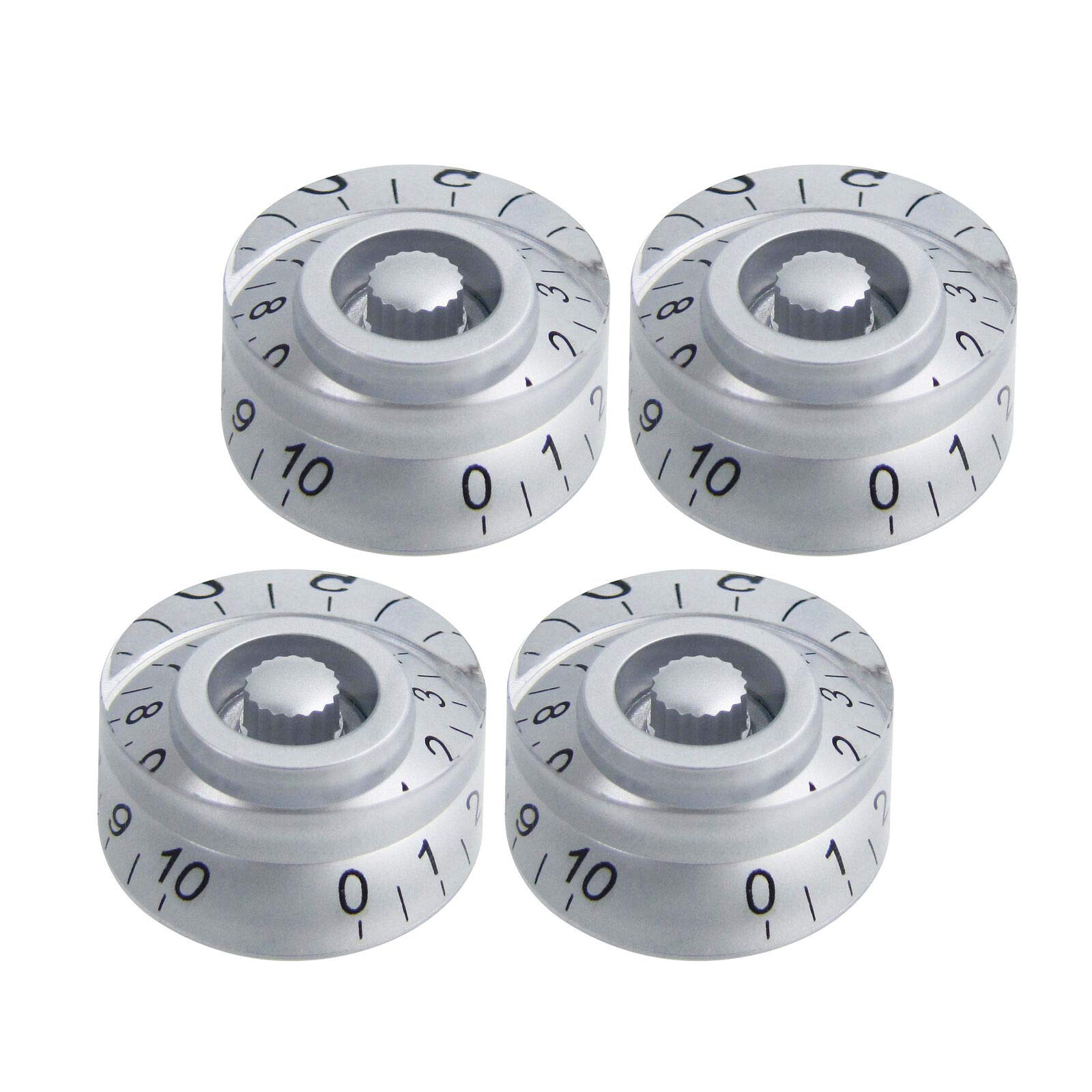 4 PCS Silver Guitar Knobs - Volume & Tone Control Speed Knobs for LP Guitar - Premium Replacement Parts for Electric Guitar Upgrades & DIY Repairs - Perfect for Musicians & Guitar Enthusiasts
