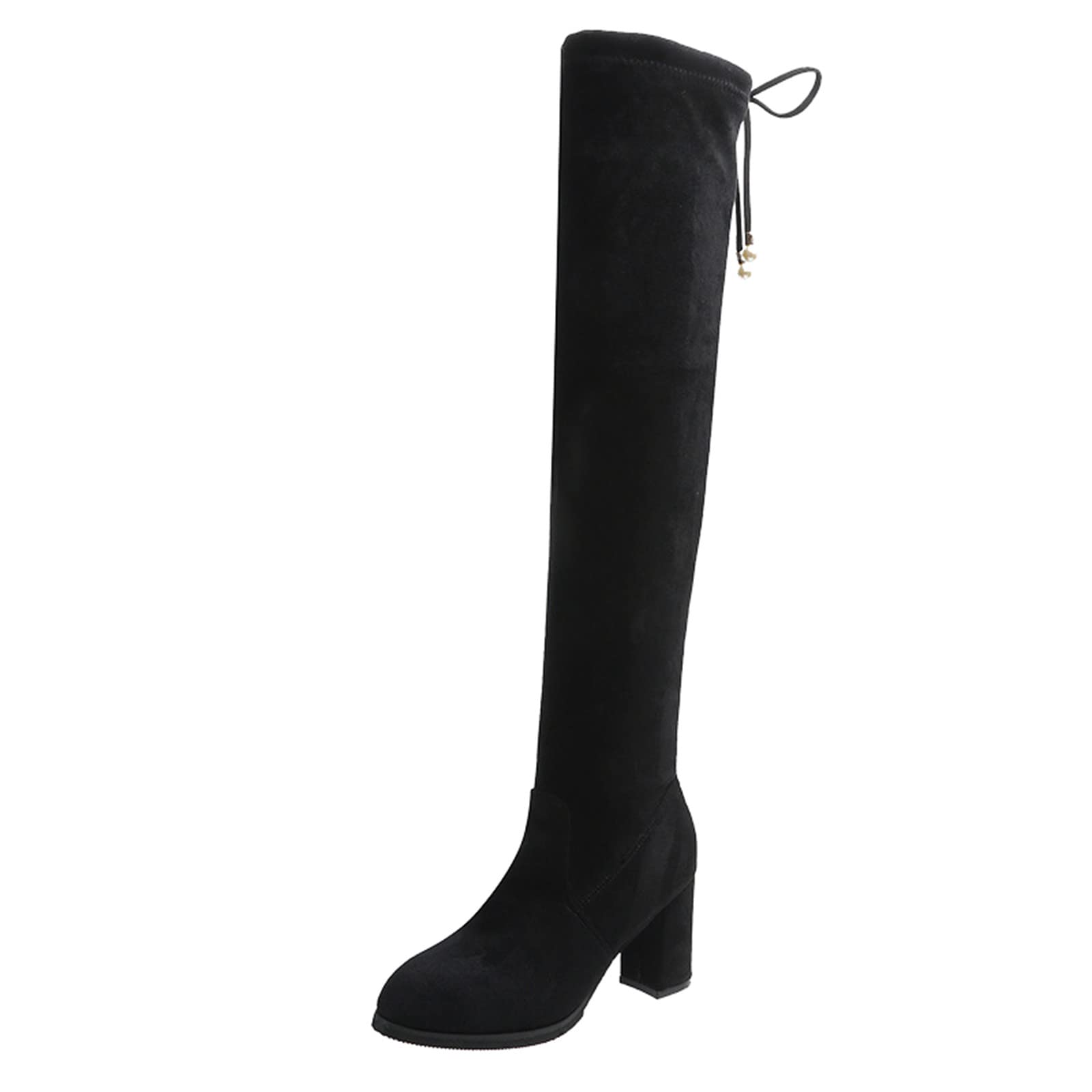 Women's Knee High Winter Boots - Cotton Lined Warm Black Heeled Boots for Ladies, Plus Size Long Boots | Perfect for Cold Weather, Snow, and Everyday Fashion