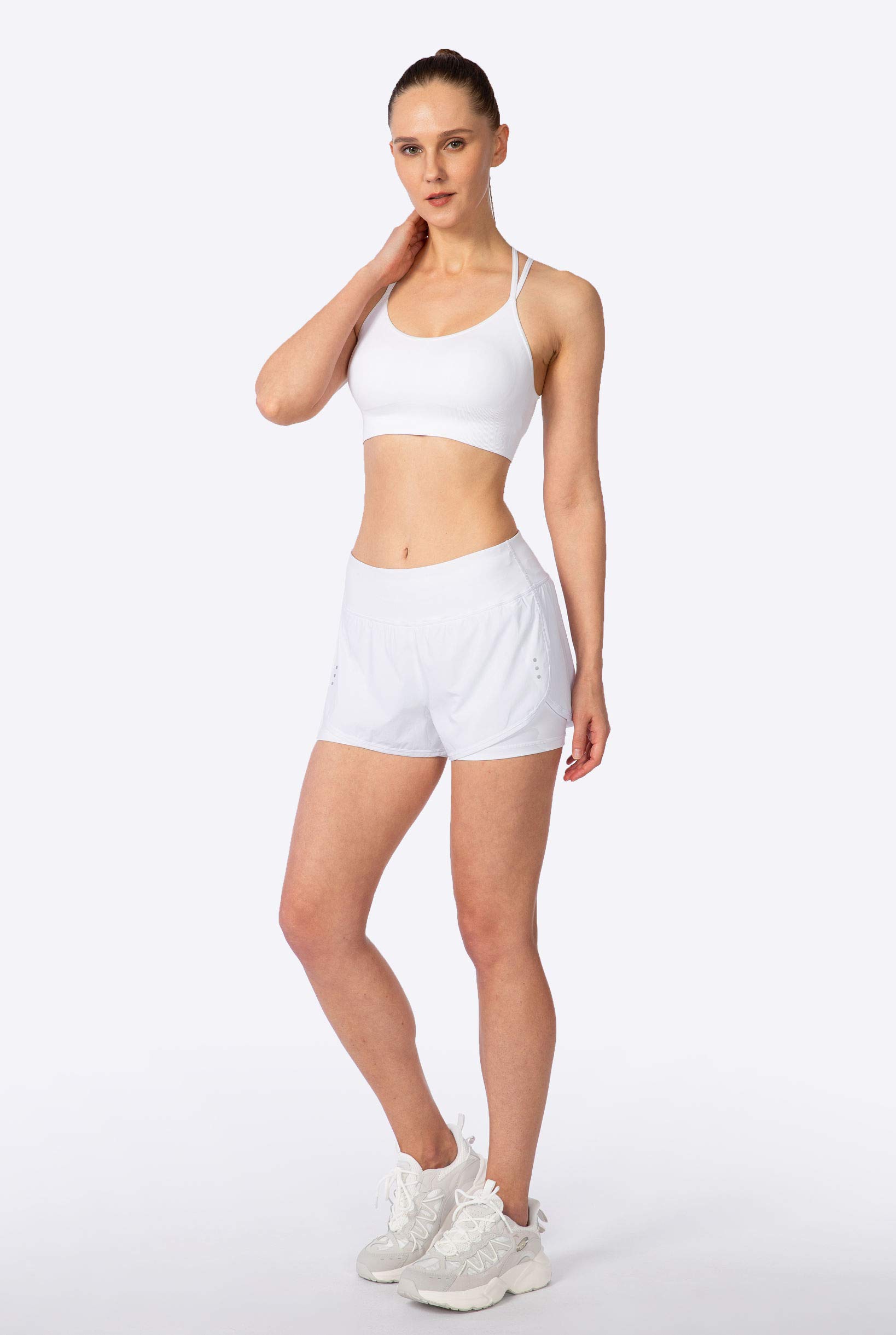 Women's High Waisted 2-in-1 Running Shorts with Zipper Pockets - Spandex Athletic Gym & Yoga Workout Shorts for Women - Perfect for Jogging, Fitness Training and Active Lifestyle
