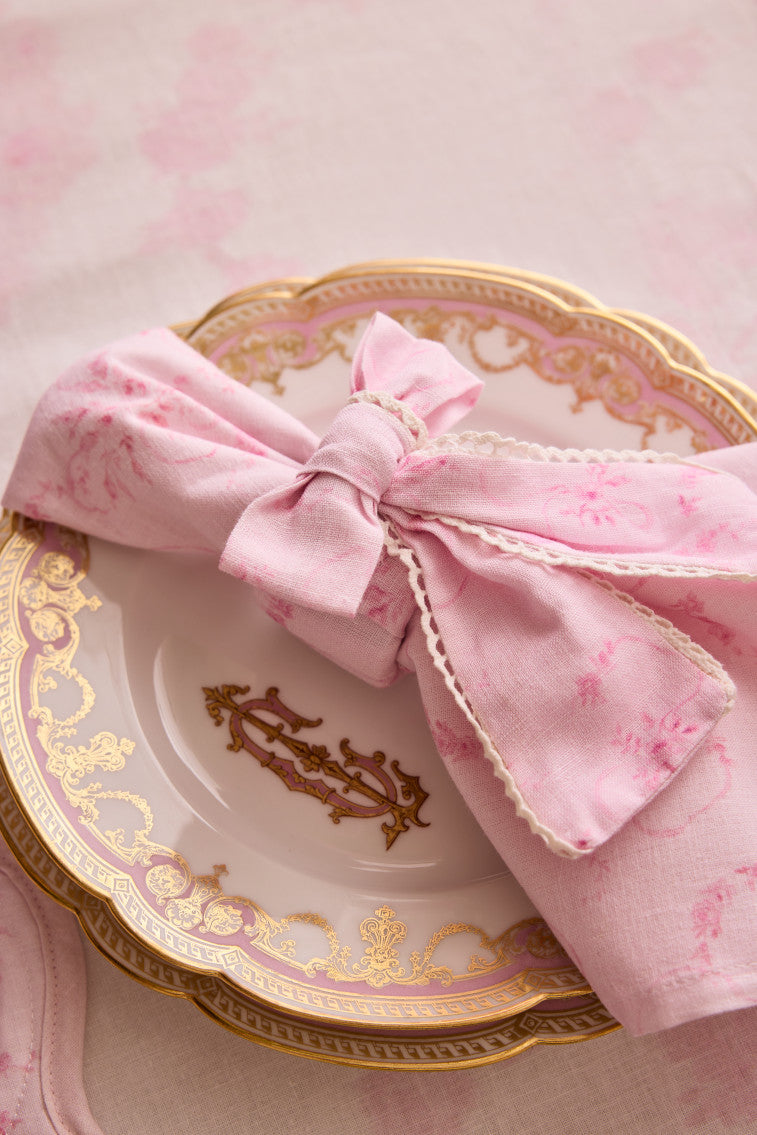 Elegant Bow Napkin Rings Set of 4 - Subtle Pink Wedding Table Decor for Bridal Shower, Dinner Party & Holiday Table Setting