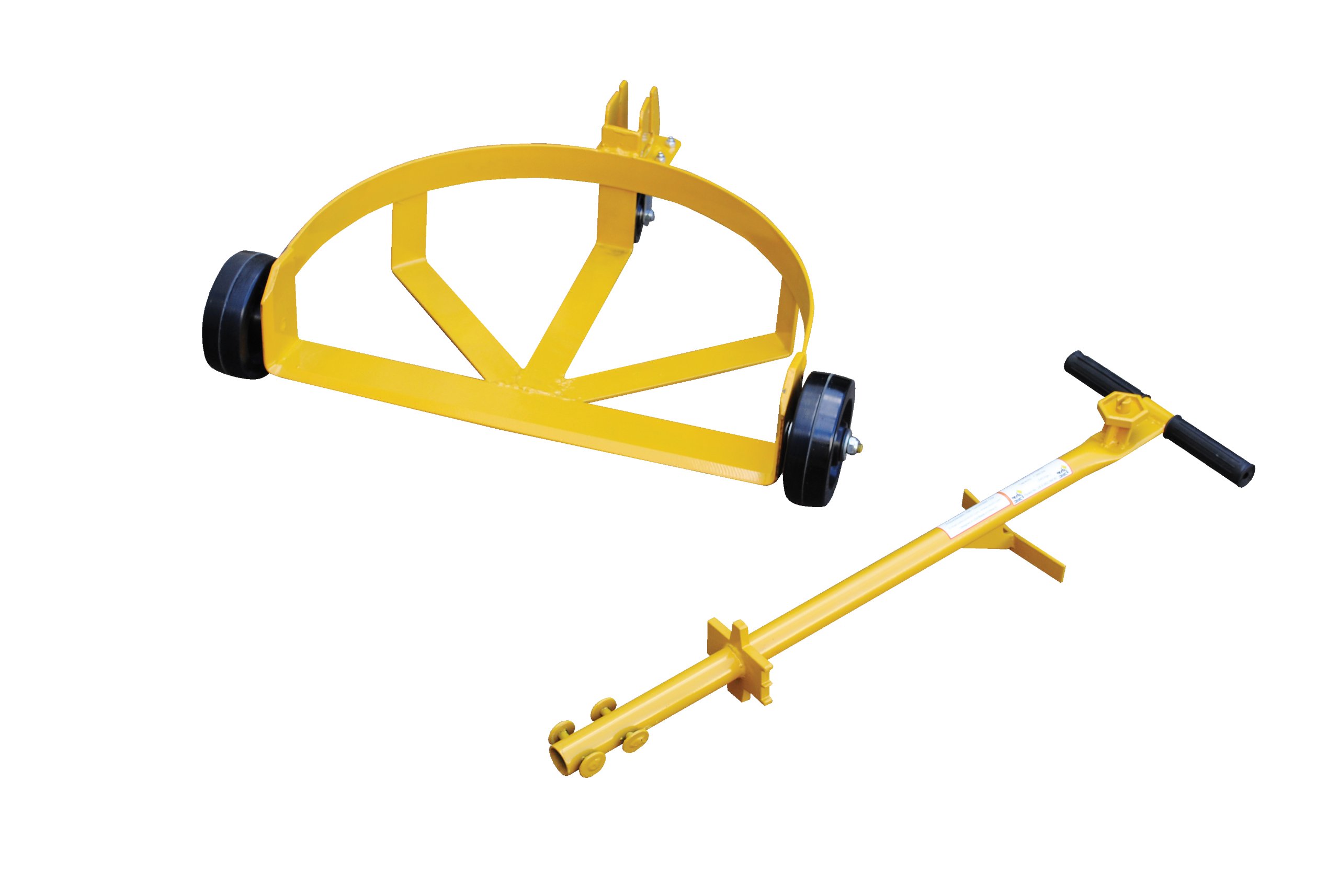 Vestil LO-DC-PH Low-Profile Steel Drum Caddy with Bung Wrench Handle & Phenolic Wheels - 37.6