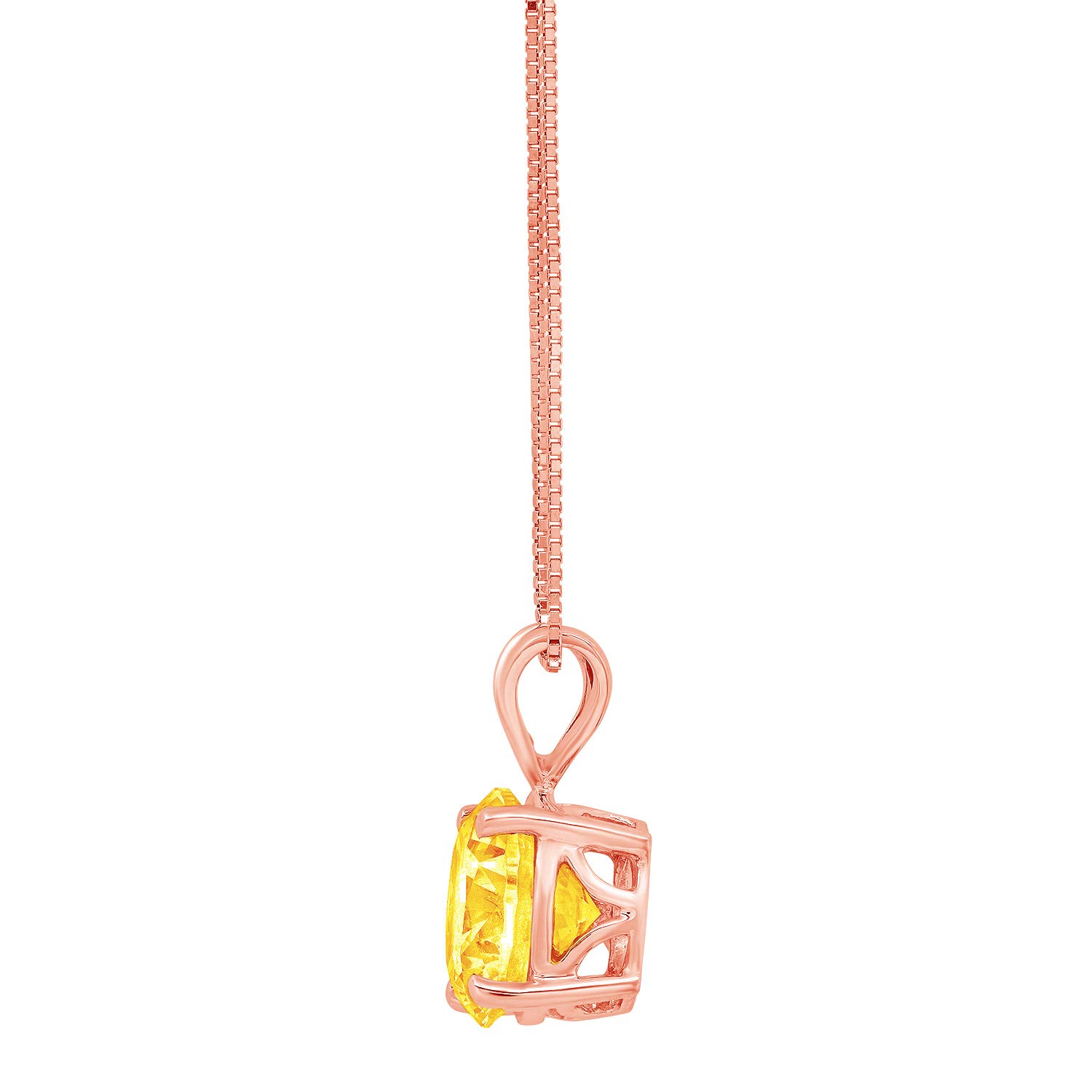 2.0 ct Natural Yellow Citrine Solitaire Pendant with 18