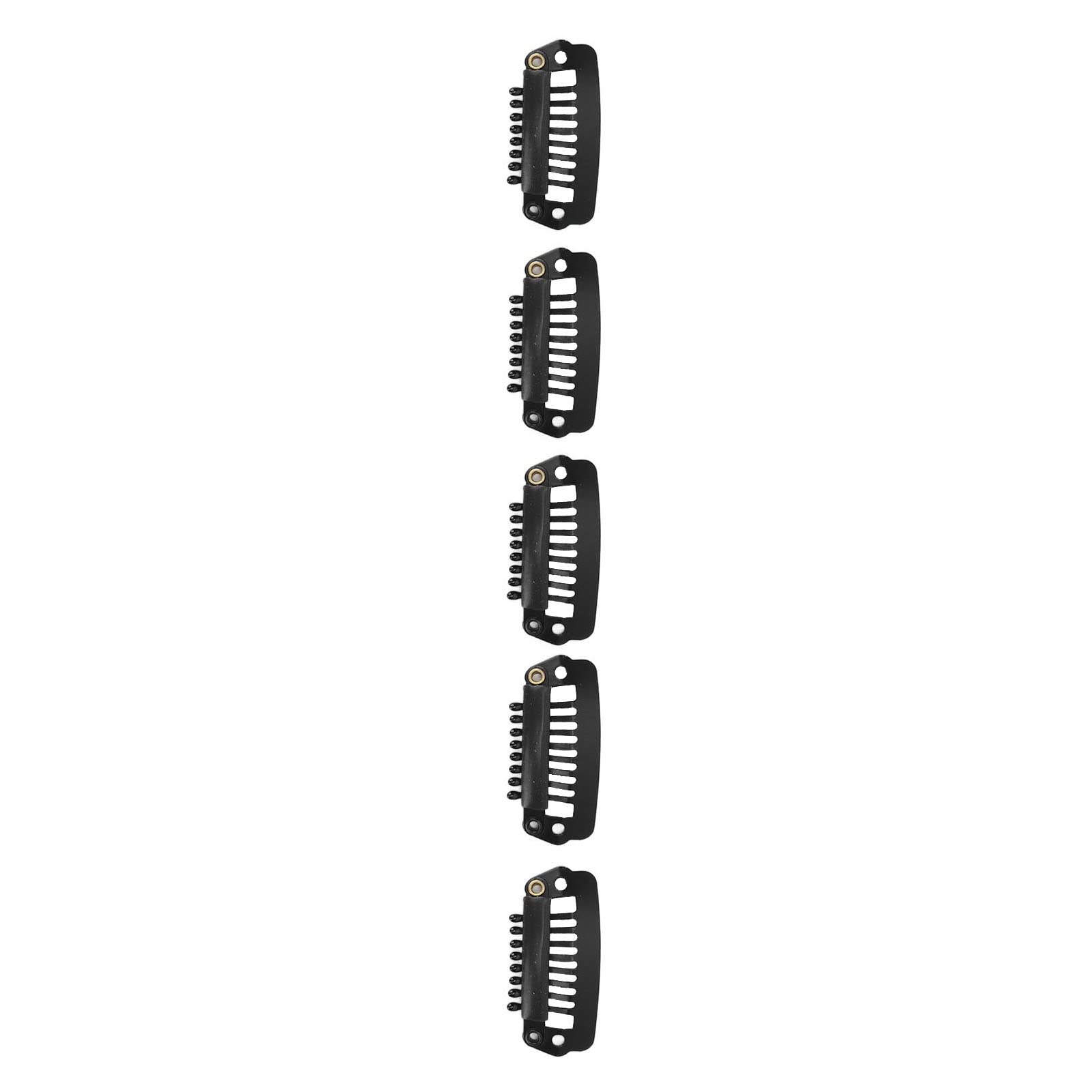 Wig Snap Clip - Safe Ergonomic 8 Teeth Stainless Steel Hair Extension Comb Clip for Women (Black) | Perfect for Home Styling, Cosplay & Daily Hair Accessories