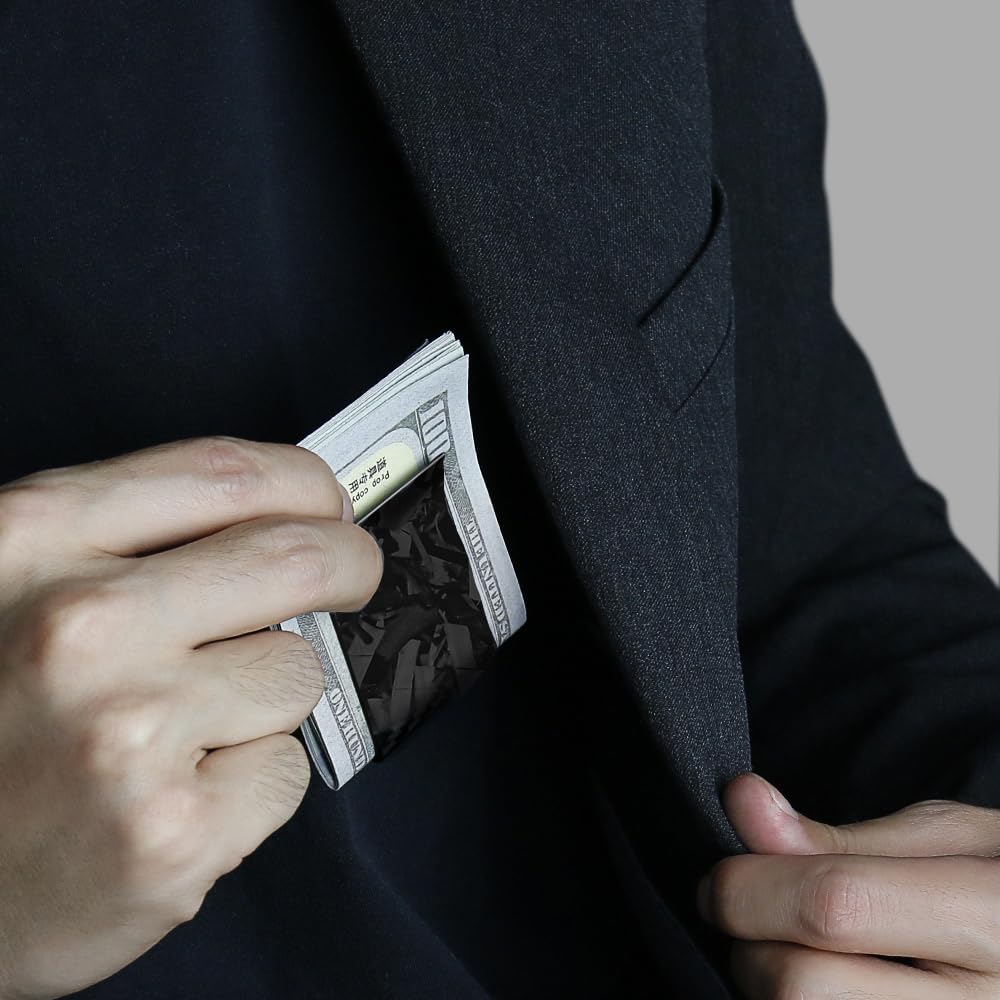 Slim Carbon Fiber Money Clip for Men - Durable Minimalist Cash Holder for Everyday Use