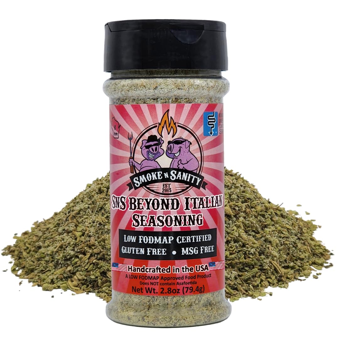 Smoke n Sanity SnS Beyond Italian Seasoning - Monash Certified Low FODMAP, Gluten Free, Kosher & Dairy Free (2.8 oz Shaker) - Perfect for Pasta, Pizza & Low-FODMAP Diet Cooking