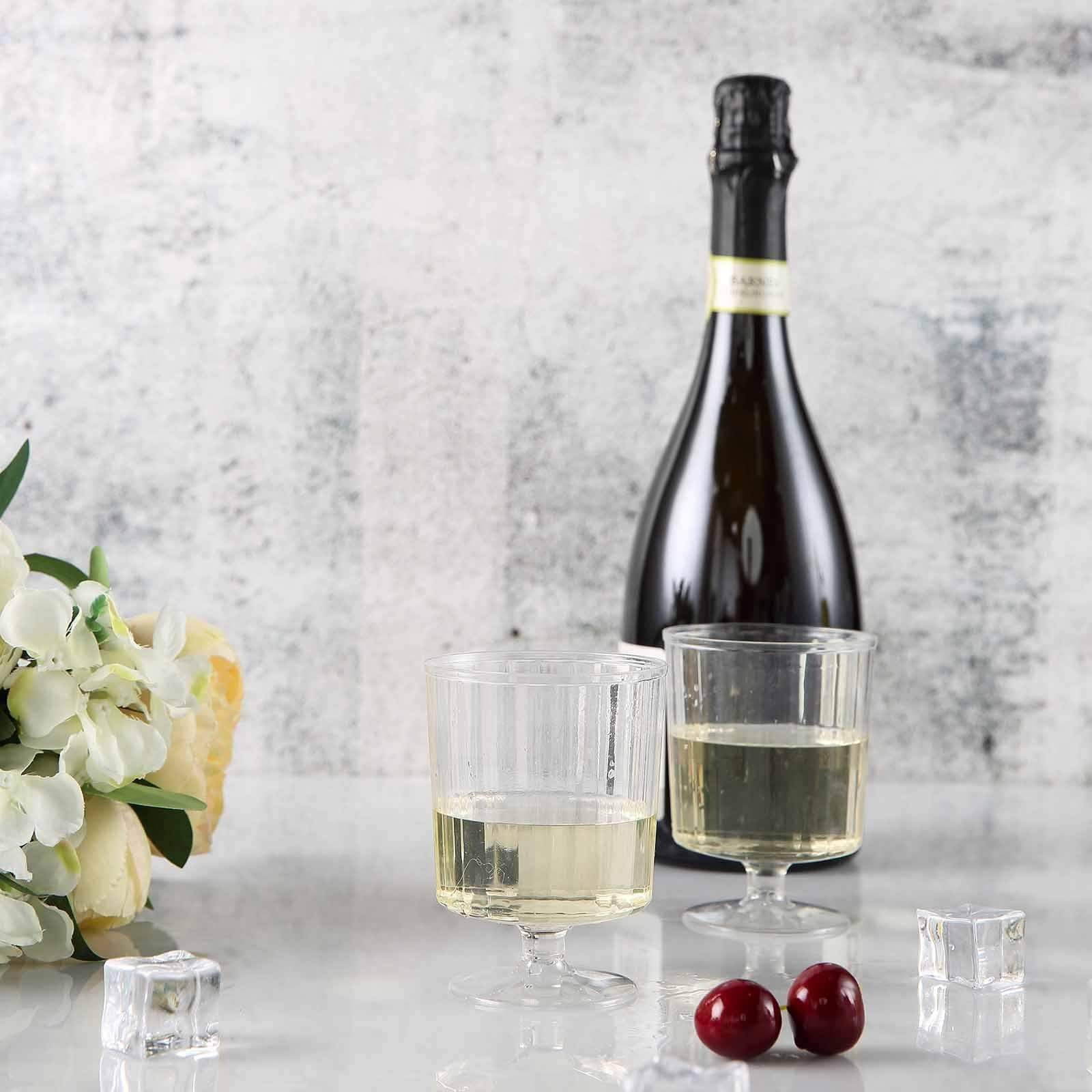 12-Piece 8 oz Clear Disposable Wine Glasses - Shatterproof Plastic Cups for Parties, Picnics & Outdoor Events - Elegant Tableware for Weddings, BBQs & Cocktail Receptions