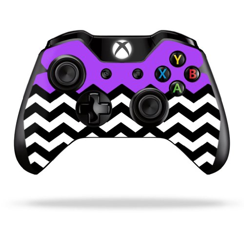 MightySkins Vinyl Wrap Cover for Microsoft Xbox One & One S Controller - Purple Chevron Design | Protective, Durable, Custom Skin | Easy to Apply & Remove | Made in USA | Perfect for Gaming, Protection & Personalization