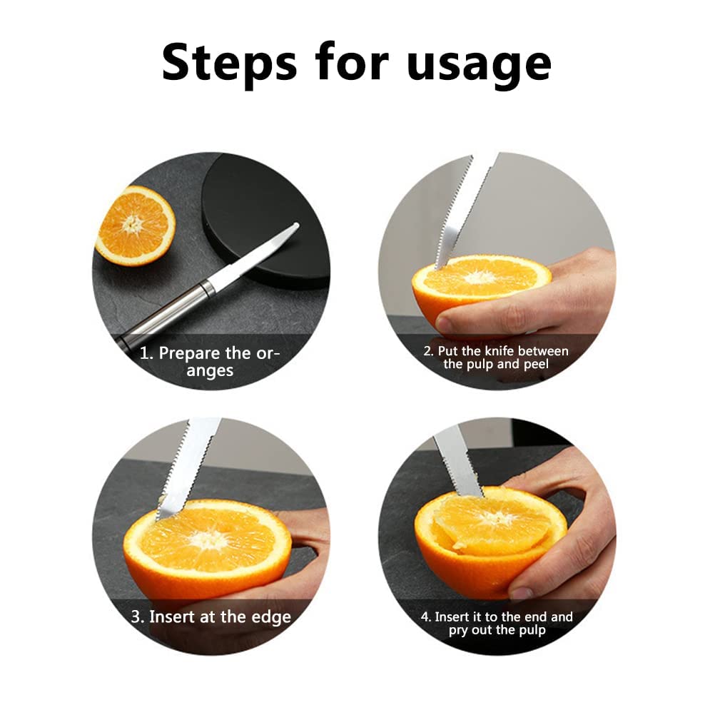Premium Stainless Steel Grapefruit Knife - Curved Serrated Blade for Kitchen, Fruit Cutting & Bread Slicing - Professional Chef Carving Tool for Citrus Fruits, Melons & Baked Goods - Ideal for Home Cooks & Professional Kitchens