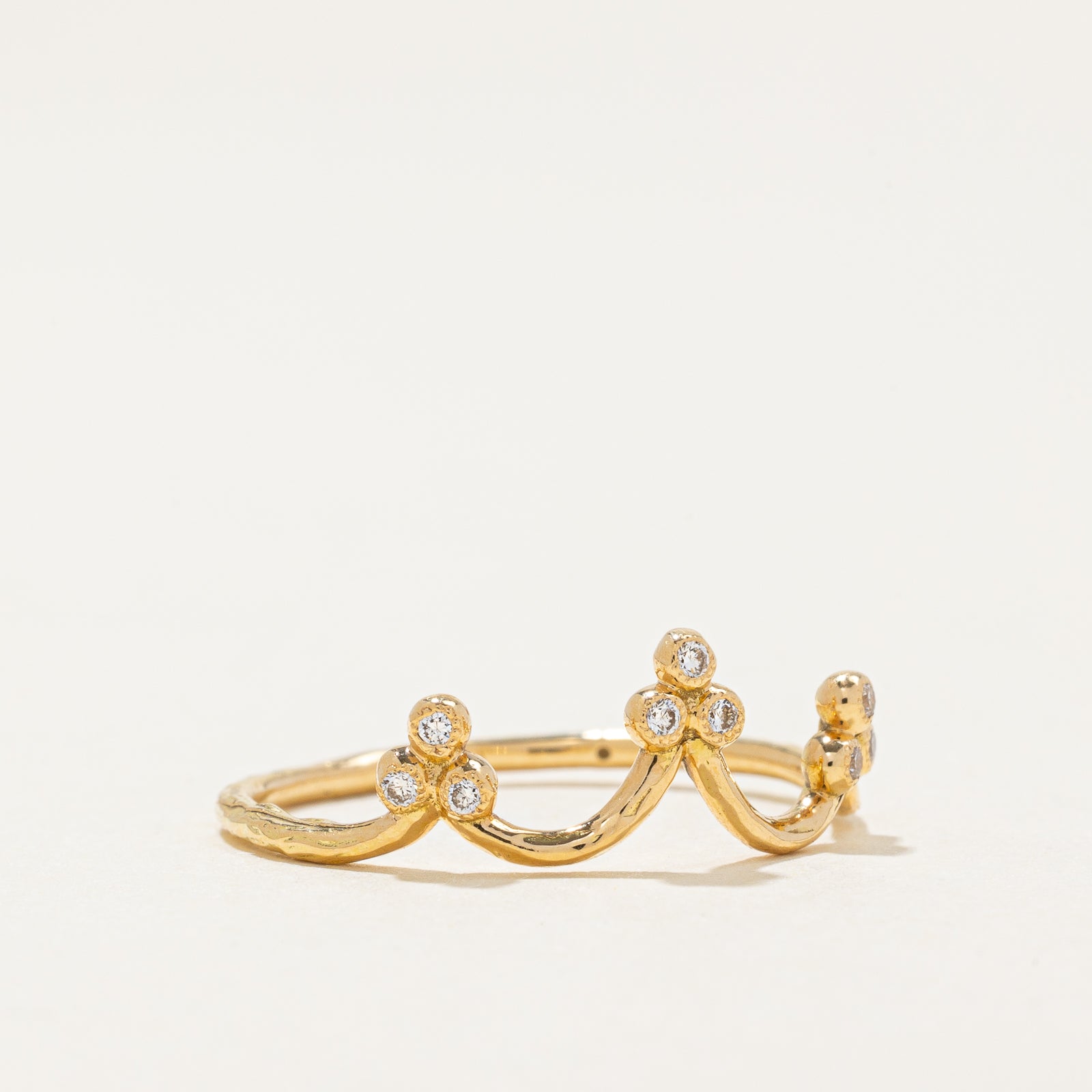 Nora Kogan 0.04ctw Diamond Tiara Ring - Size 6.75 | Elegant Wedding Band, Anniversary Gift for Her | Perfect for Bridal Jewelry, Engagement Parties & Special Occasions