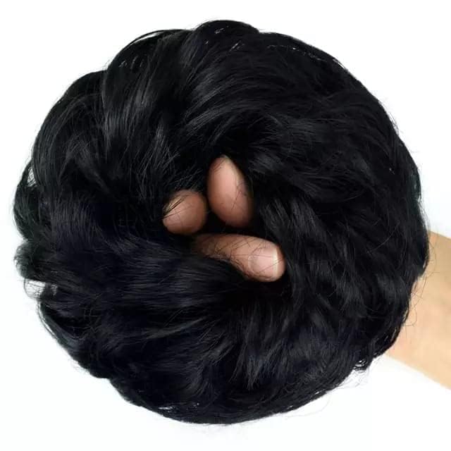 VEGO Claw Clip Hair Extension for Messy Bun | Natural Black Hairpiece for Women & Girls | Perfect for Updos, Ponytails & Everyday Hairstyles