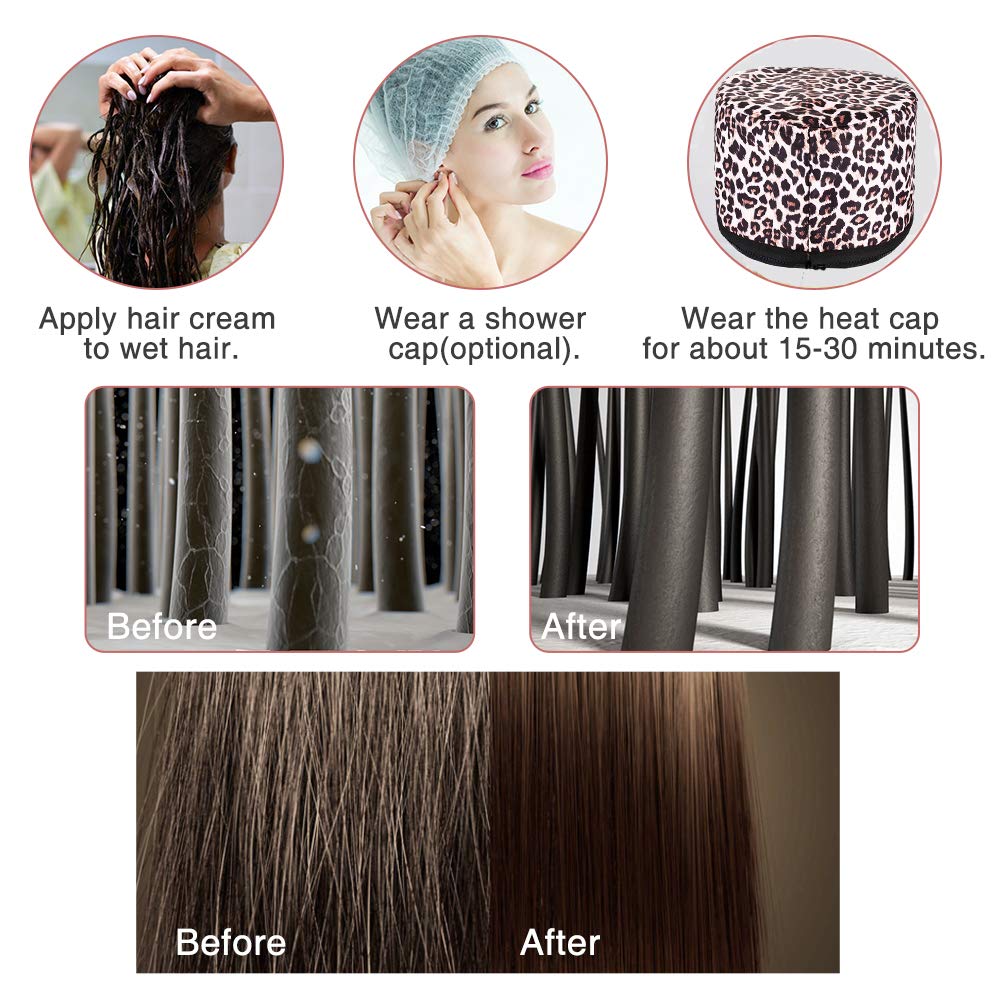 Electric Heat Therapy Hair Steamer Cap - Deep Conditioning Thermal Spa Hat for Hair Treatment & Styling | Perfect for At-Home Hair Care, Salon Treatments & Damaged Hair Recovery