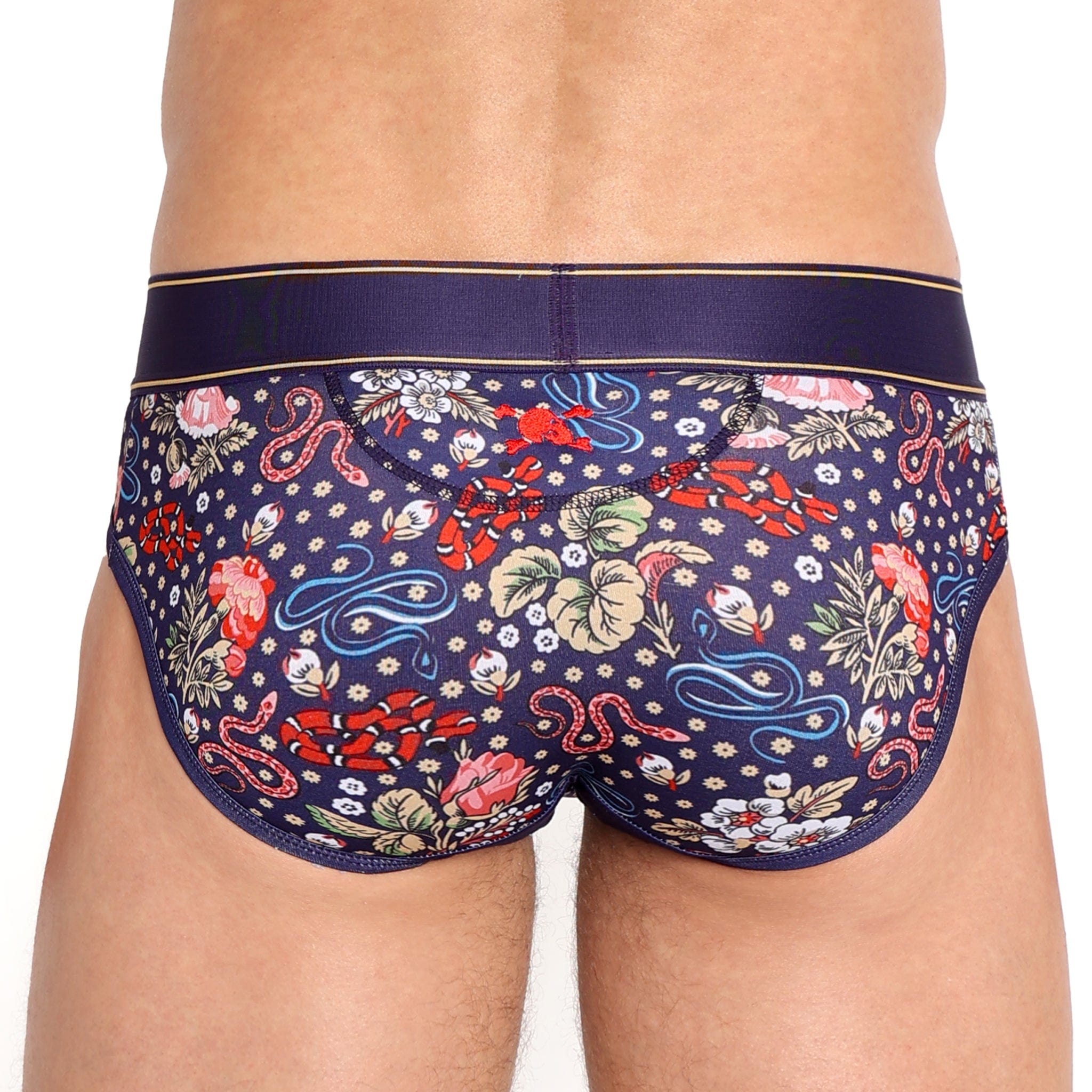 Ditsy Snake Floral Briefs for Women - Comfortable Cotton Underwear Panties for Daily Wear & Sleep