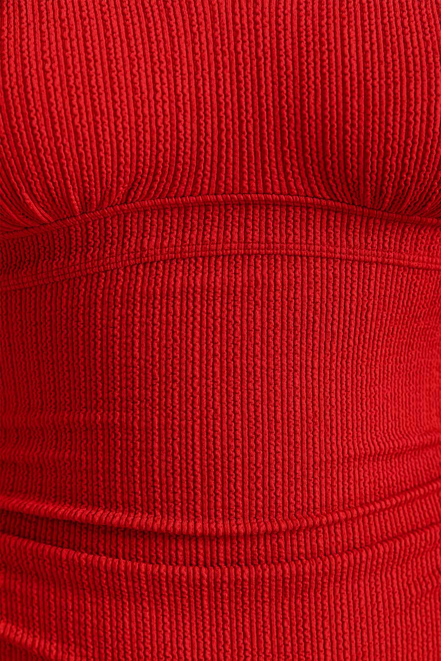 Coolum Core Support One Piece Swimsuit - Red Textured Design for Women | Perfect for Beach, Pool & Summer Vacations
