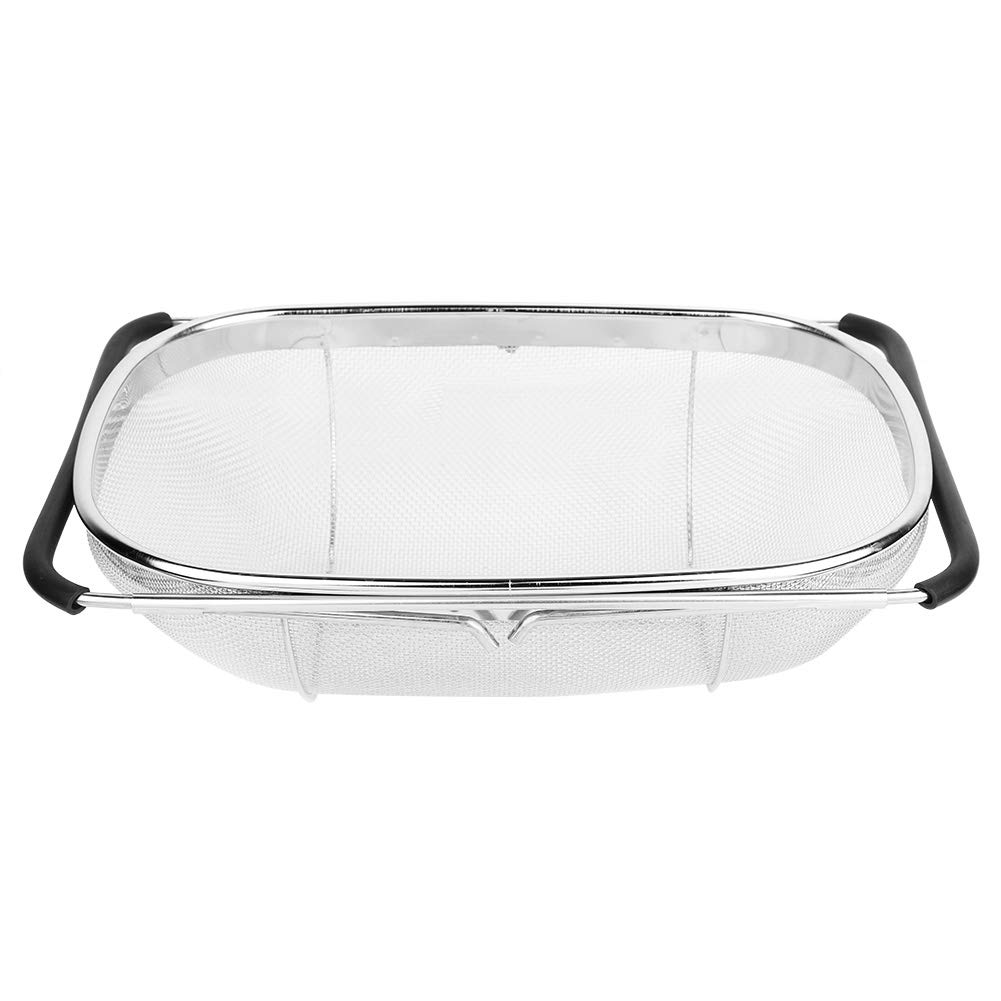 Stainless Steel Collapsible Kitchen Sink Drain Basket - Dish Drying Shelf, Storage Rack for Washing & Rinsing Fruits, Vegetables - Perfect for Kitchen Organization & Food Prep