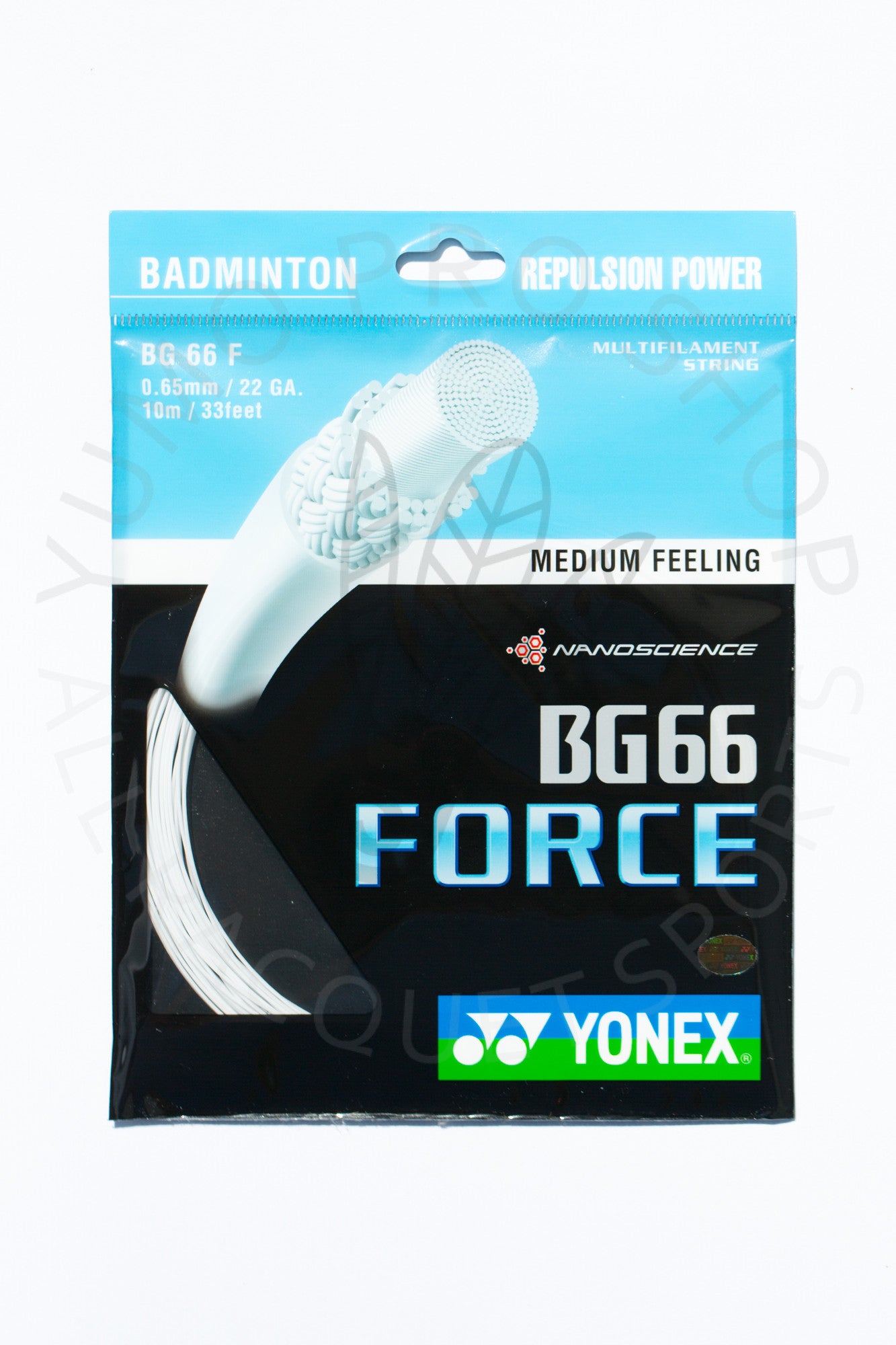 Yonex BG 66 Force Badminton String - High Performance Badminton Racket String for Professional Players - Perfect for Tournament Play & Training Sessions