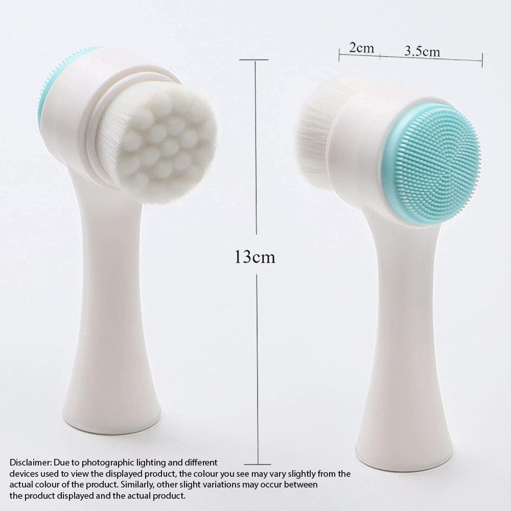 **Soft Silicone Facial Cleansing Brush - Gentle Exfoliating for Blackhead Removal & Skin Brightening - Ergonomic Travel-Friendly Design - Pack of 1 (Blue) - Perfect for Daily Skincare & On-the-Go Beauty Routine**