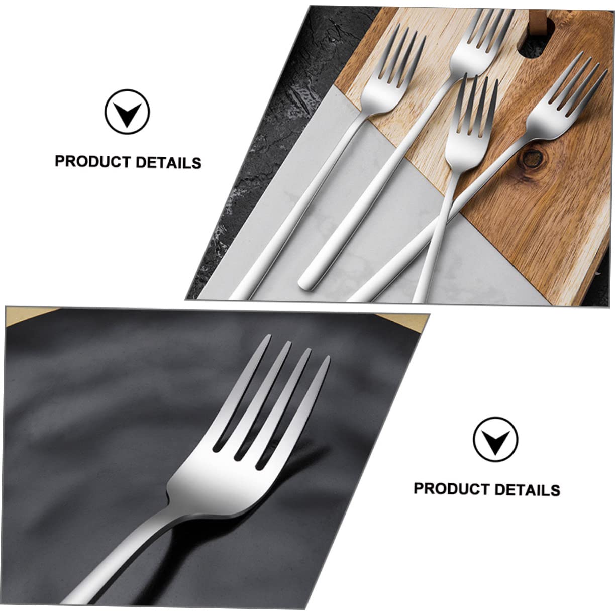 4Pcs Heavy Duty Stainless Steel BBQ Forks - Professional Grilling & Serving Utensils for Kitchen, Outdoor BBQ, Restaurants & Home Dining - Perfect for Steak, Meat, Vegetables & Party Serving