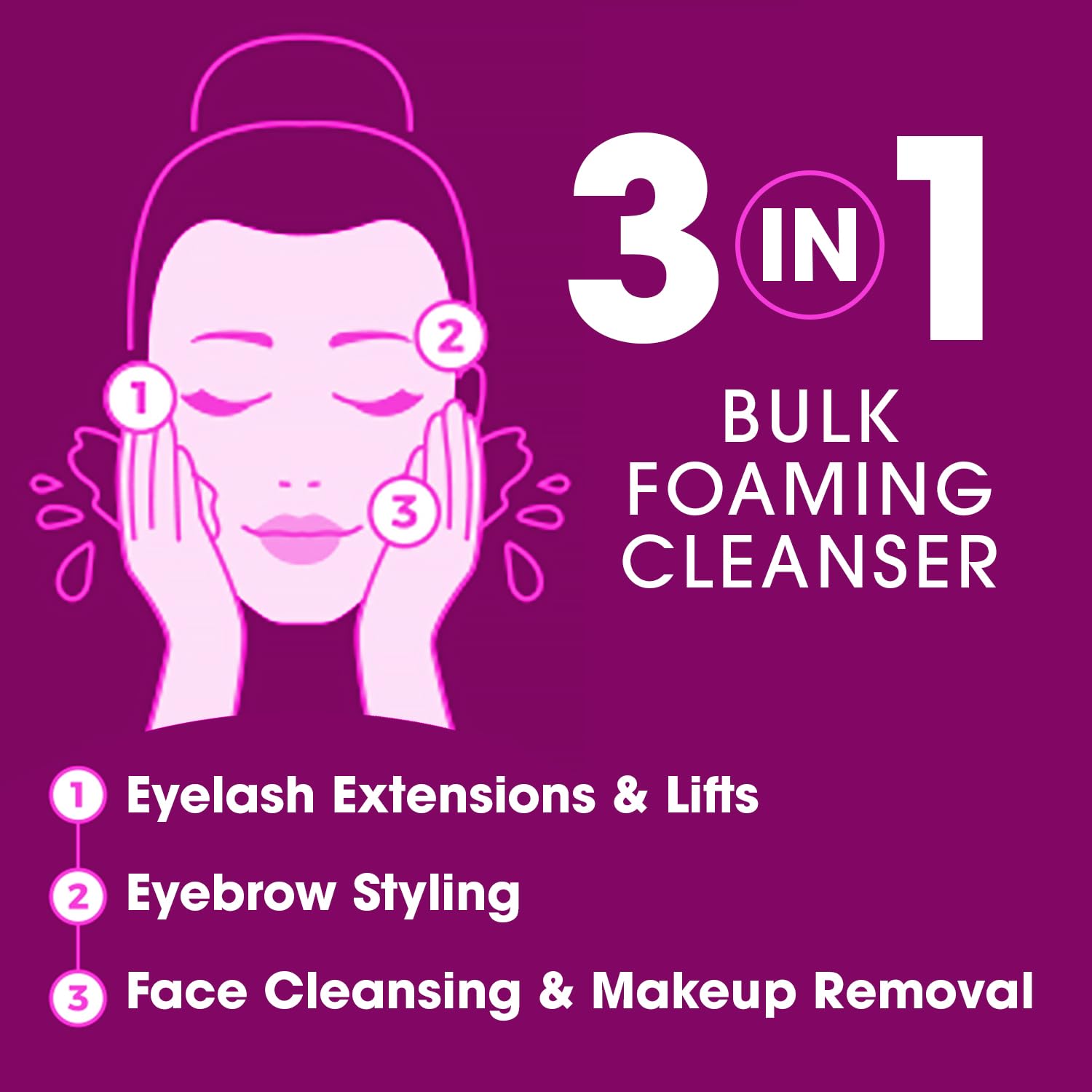 Professional Eyelash Extension Shampoo - 3.98L (1.05 Gallon) Bulk Foaming Cleanser for Salon & Home Use | Made in USA | Includes 50 Aftercare Cards | Sweet Citrus Scent | Gentle Lash & Brow Wash | Perfect for Eyelash Extensions Maintenance & Daily Eye Area Cleansing