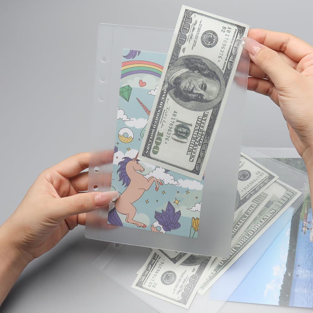 12 Pack A5 Size Sheet Protectors 5.3 x 8 Inch - Top Loading Plastic Sleeves for 6 Ring Binders | Acid-Free, Archival Safe Document & Photo Protectors | Perfect for School, Office & Home Organization