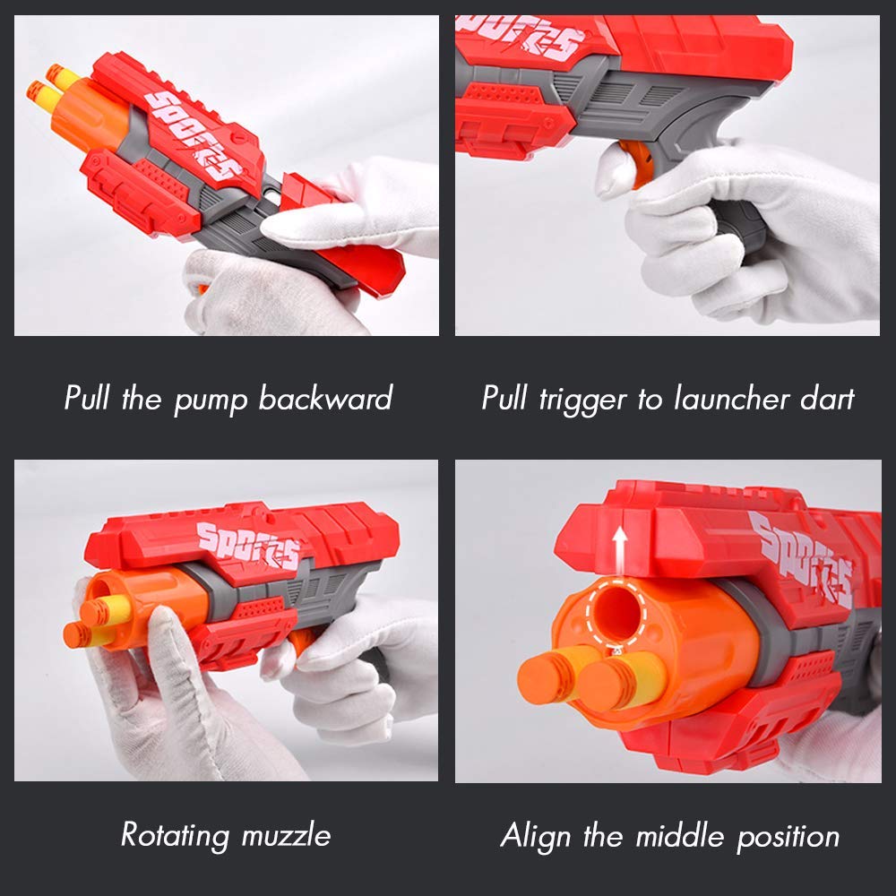 POKONBOY 4 Pack Foam Blaster Guns - Compatible with Nerf Guns & Bullets, Toy Guns for Boys & Girls with 80 Pack Refill Darts - Fun Hand Gun Toys for Kids Ages 6-8 - Perfect for Birthday Gifts, Christmas Presents & Outdoor Nerf Battles